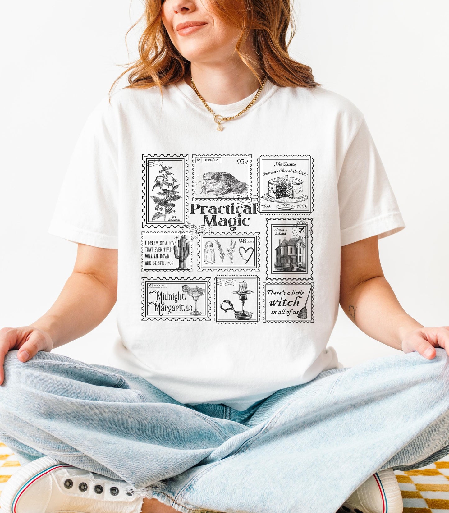 Practical Magic Stamp Collection Tee * Owens Sisters Verbena Apothecary * Salt Lavender Rosemary Witch in All of Us Midnight Margaritas