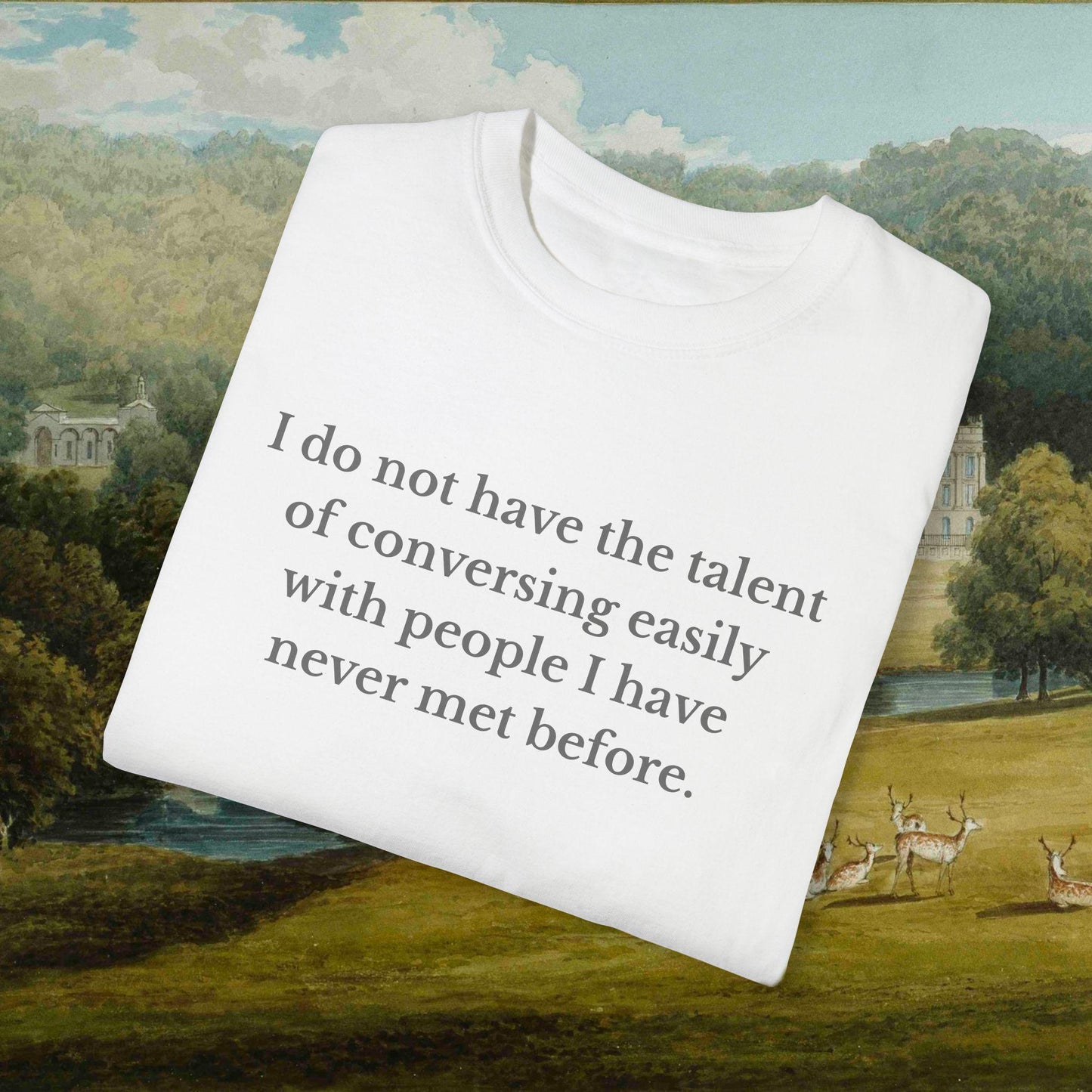 Pride & Prejudice Funny Introverted Cotton Colors Tee * Jane Austen 20th anniversary Merch Fandom Bookish Gift Pemberley Mr Darcy Hand Flex