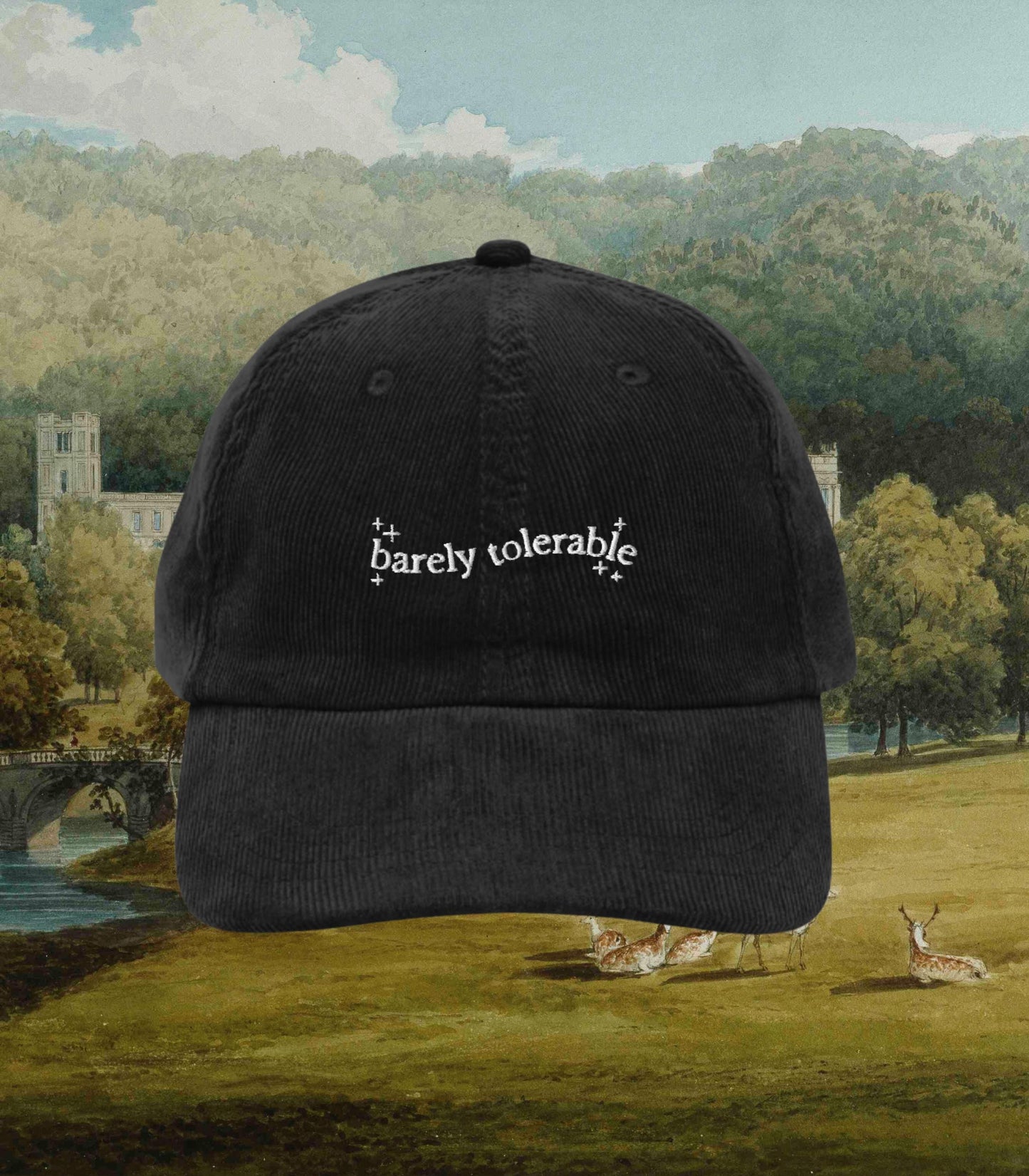 Pride & Prejudice Barely Tolerable Embroidered Corduroy Dad Hat * Pemberley Mr Darcy Aesthetic Bookish Gift Jane Austen Merch Librariancore