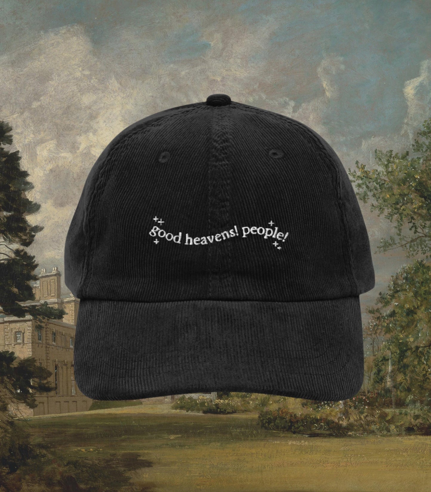 Pride & Prejudice Introvert Embroidered Corduroy Dad Hat * Good heavens! People! Introvert Trucker Cap Darcy Bookish Gift Jane Austen Merch