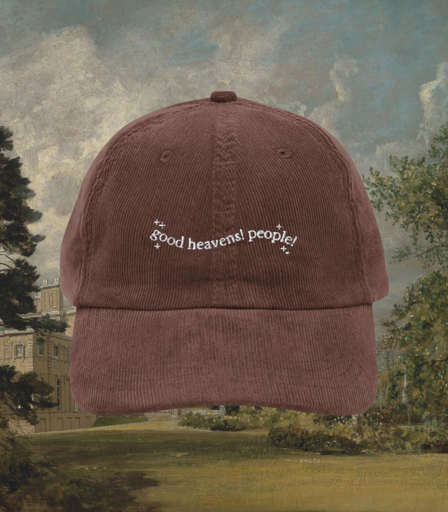 Pride & Prejudice Introvert Embroidered Corduroy Dad Hat * Good heavens! People! Introvert Trucker Cap Darcy Bookish Gift Jane Austen Merch
