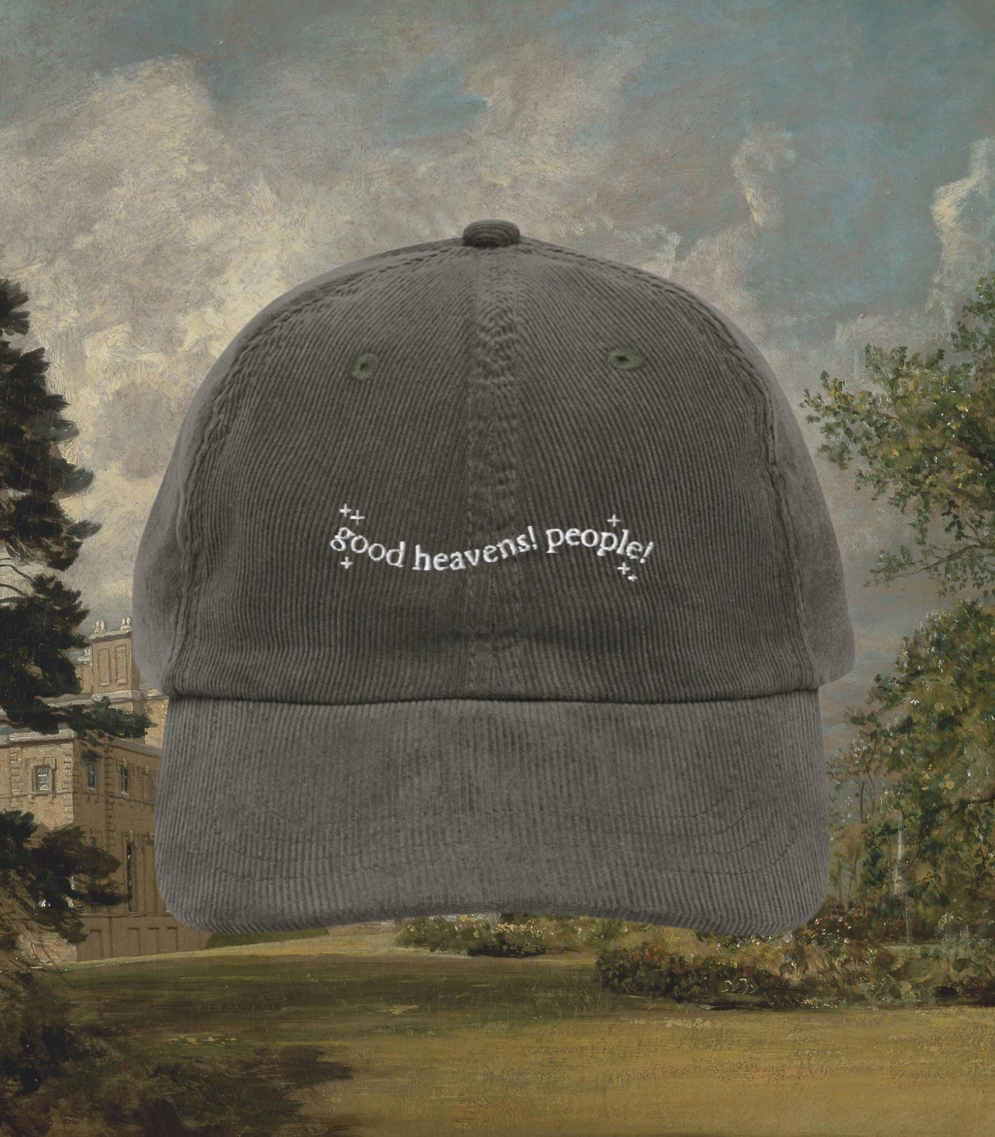 Pride & Prejudice Introvert Embroidered Corduroy Dad Hat * Good heavens! People! Introvert Trucker Cap Darcy Bookish Gift Jane Austen Merch