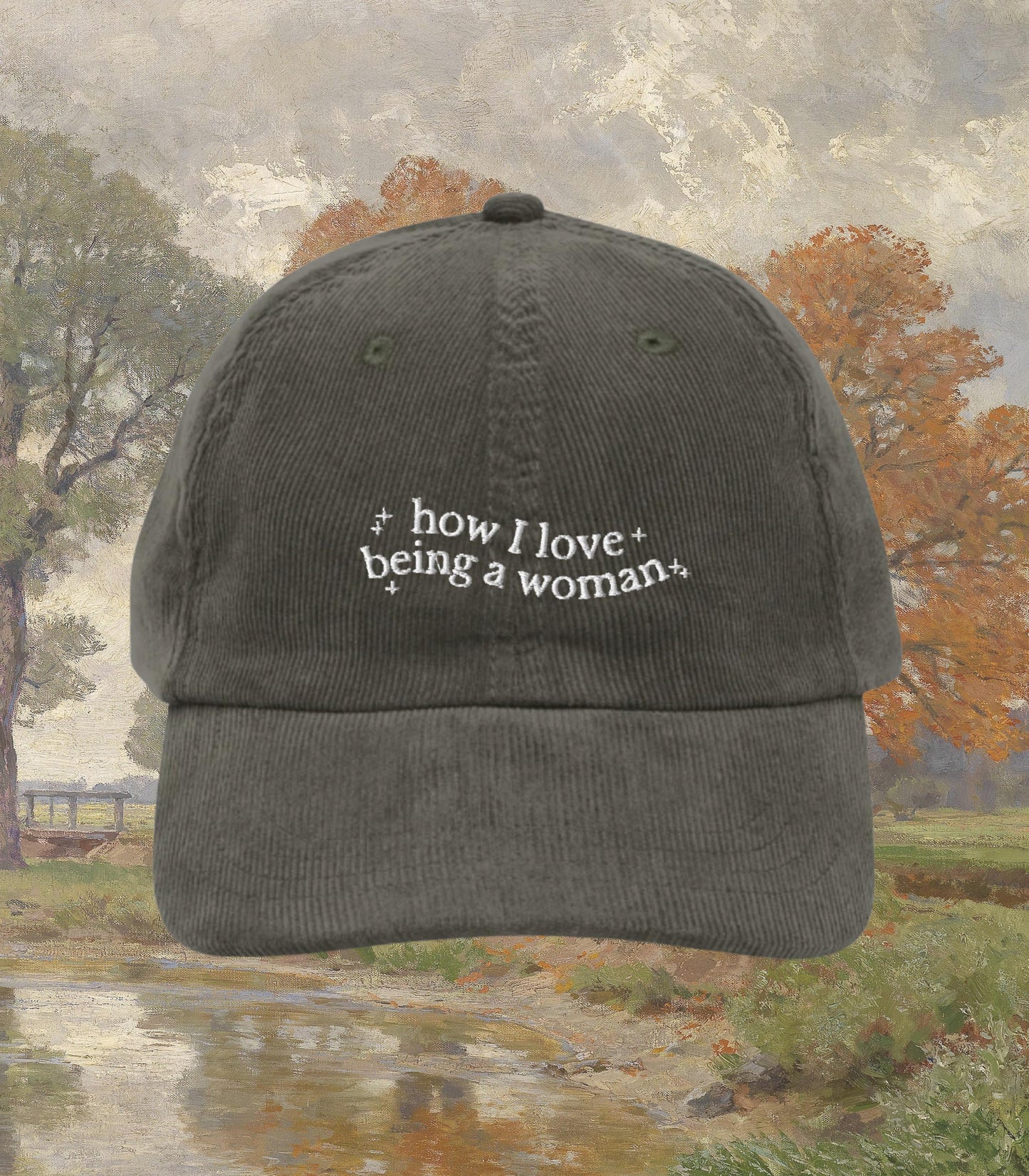 Anne of Green Gables Embroidered Corduroy Dad Hat * how I love being a woman * Anne with an E Book Fandom Merch Gift