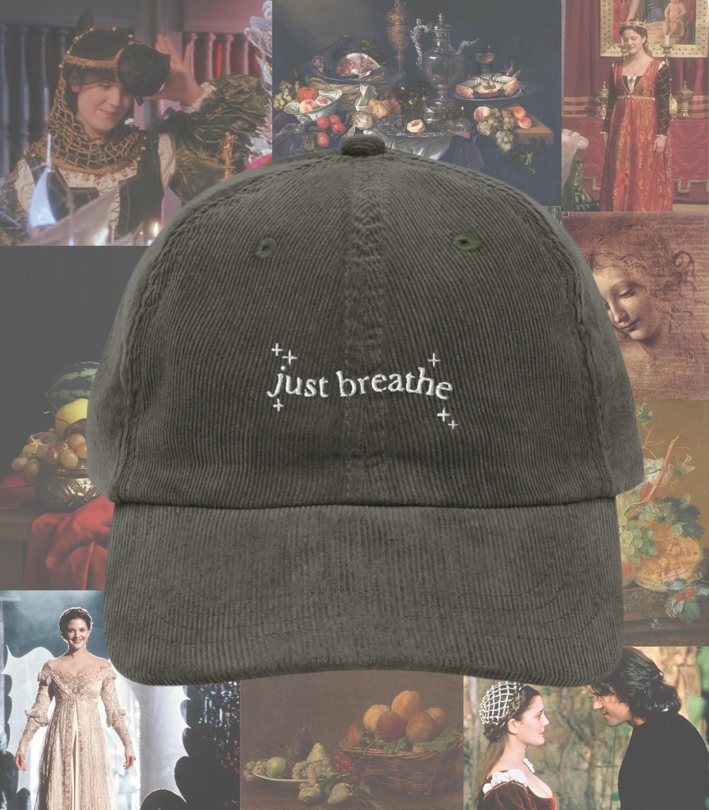 Just Breathe Ever After Embroidered corduroy dad hat * Cinderella story fairycore Princess Rom Com Movie Lover Gift Idea