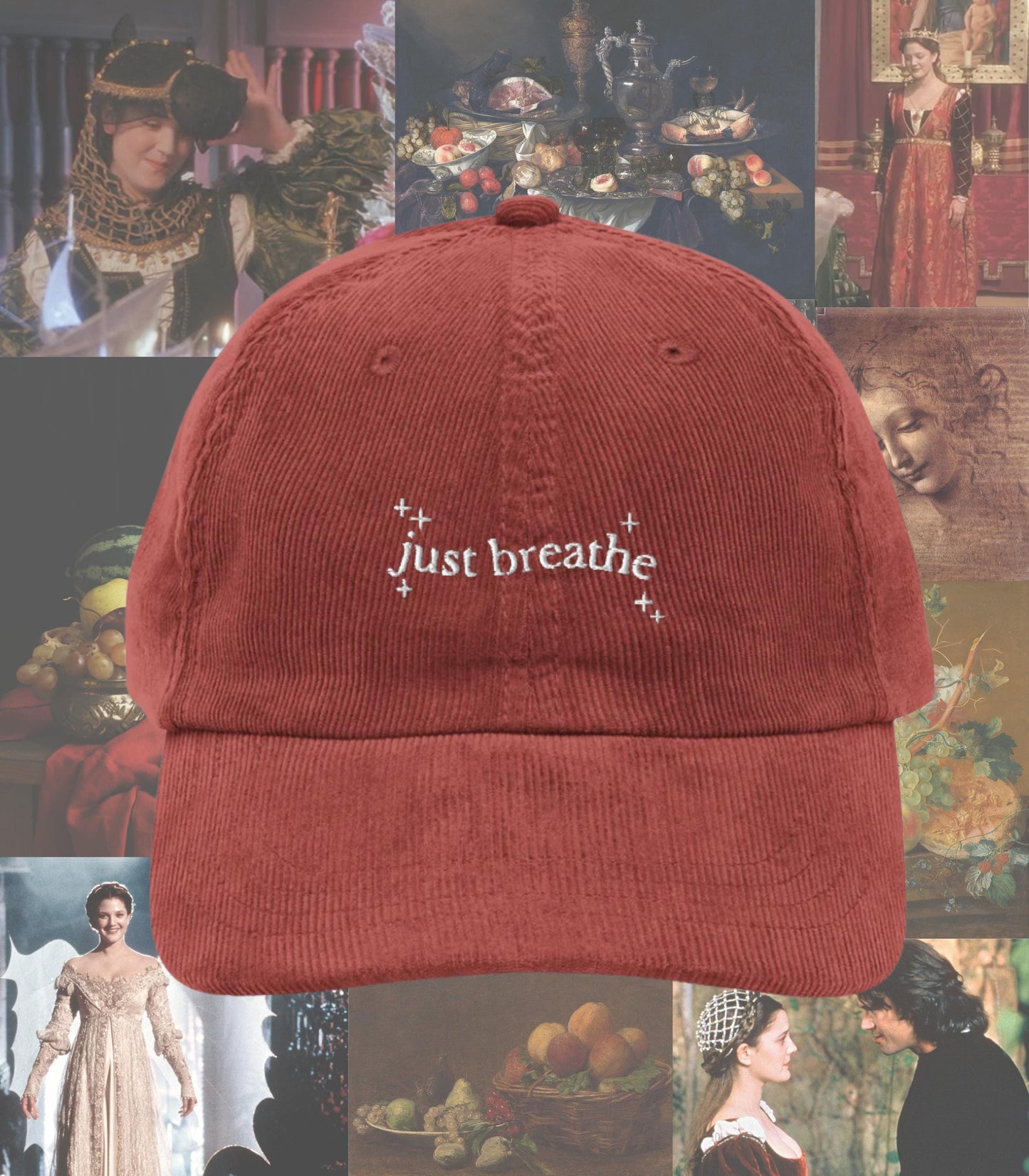 Just Breathe Ever After Embroidered corduroy dad hat * Cinderella story fairycore Princess Rom Com Movie Lover Gift Idea
