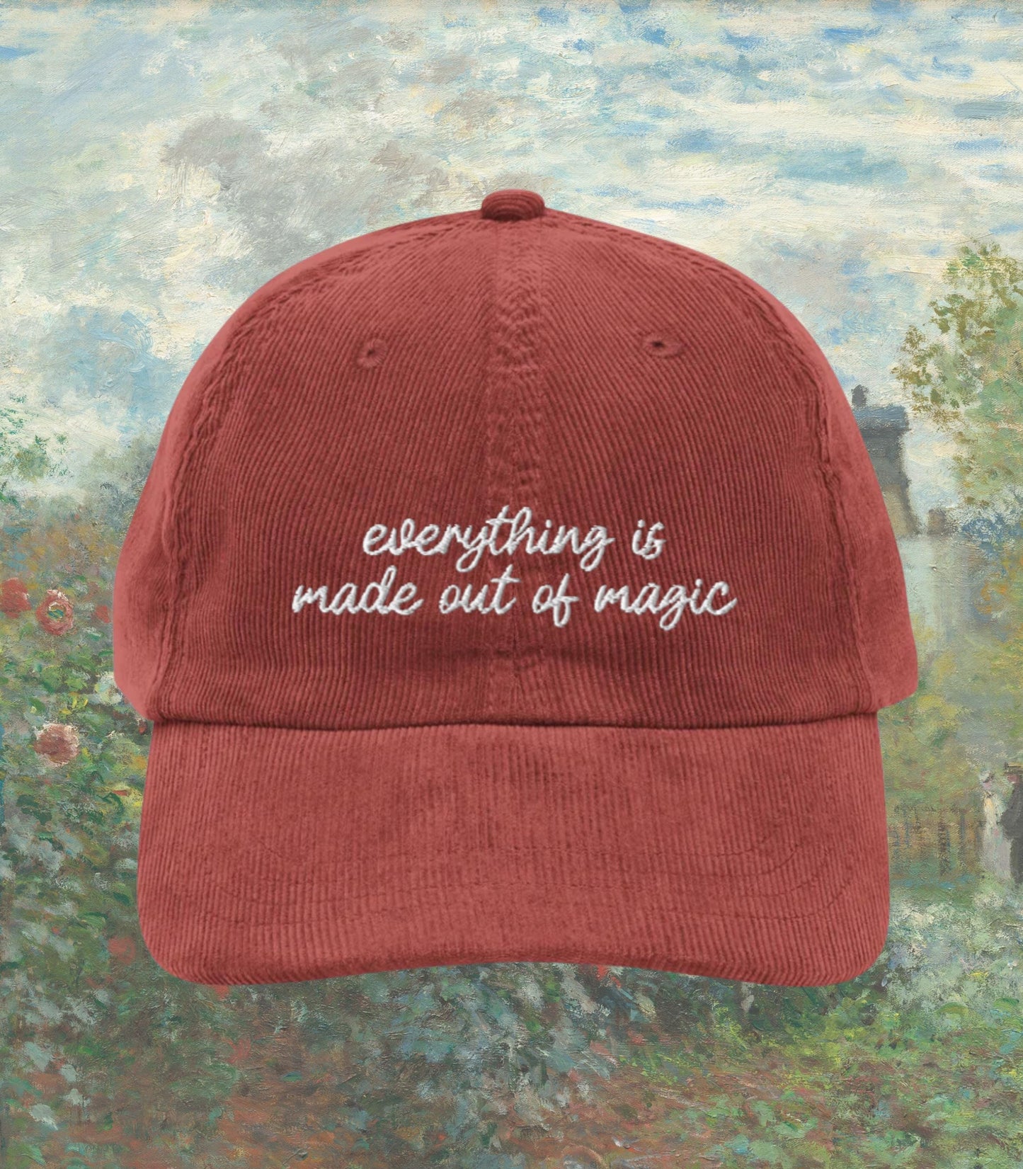 The Secret Garden Embroidered Corduroy Dad Hat * Everything is Magic Cottagecore Outdoorsy Goblincore Nature Lover Reader Bookish Gift Idea