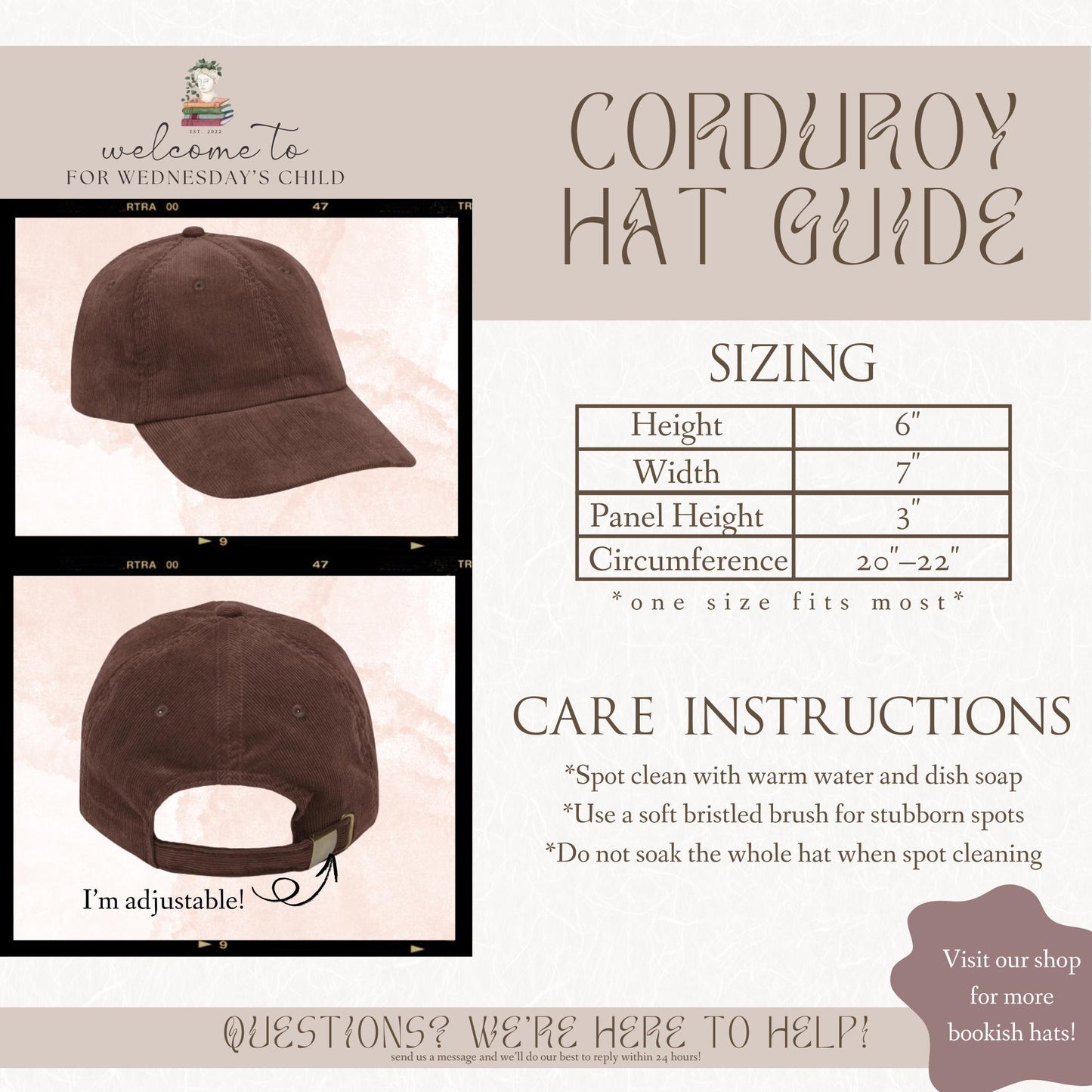 Little Women Great or Nothing Corduroy Embroidered Hat * Cottagecore March Sisters Meg Jo Beth Amy Laurie Book Fandom Merch Bookish Gift