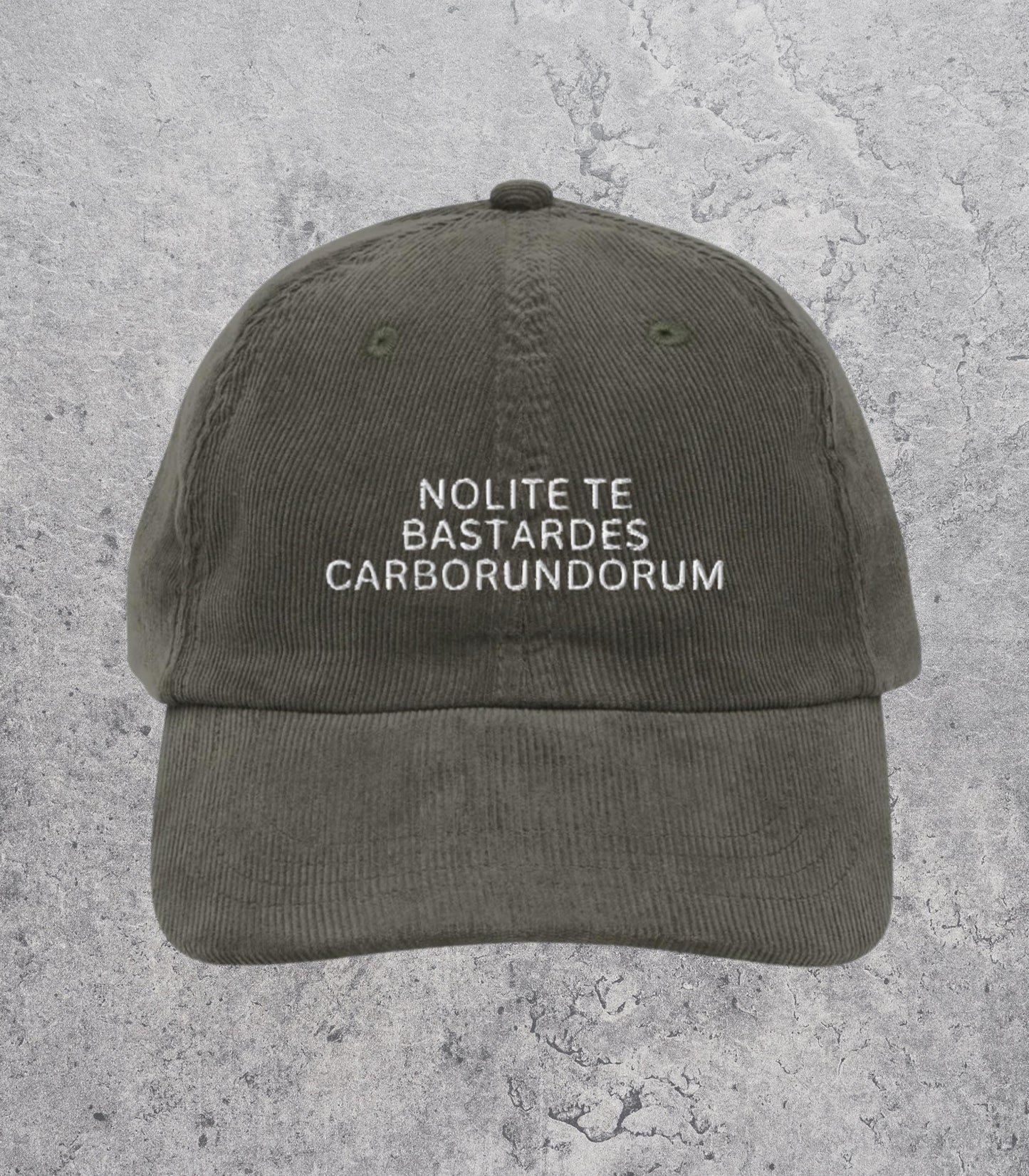 Nolite Te Bastardes Carborundorum Embroidered Corduroy Dad Hat * Feminist Rage Smash Patriarchy Anti Fascist Banned Books Support Library