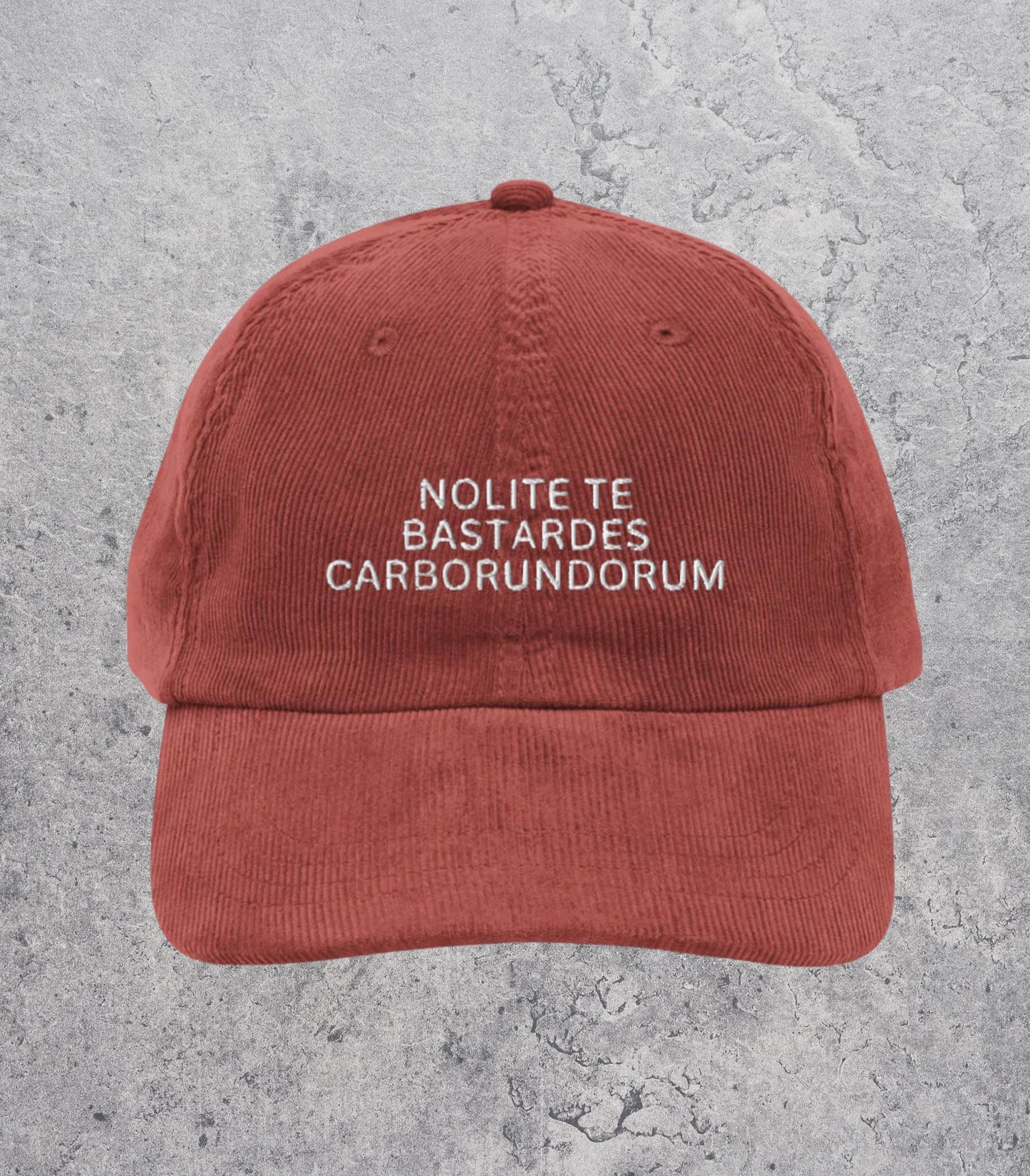 Nolite Te Bastardes Carborundorum Embroidered Corduroy Dad Hat * Feminist Rage Smash Patriarchy Anti Fascist Banned Books Support Library