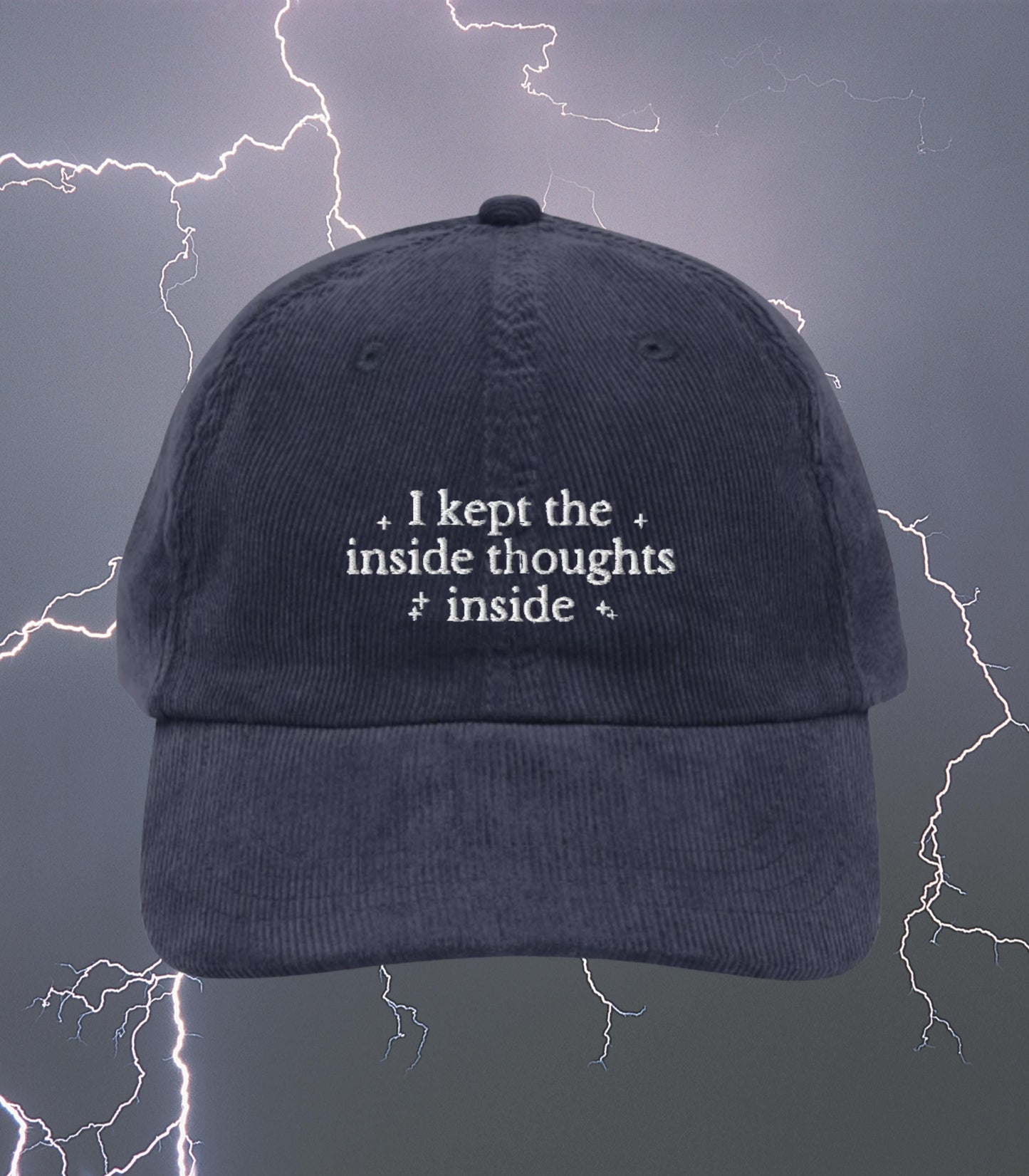 Fourth Wing Inside Thoughts Ridoc Embroidered Corduroy Hat * Violet Sorrengail Xaden Riorson Dragon Rider Quest Squad Basgiath Yarros