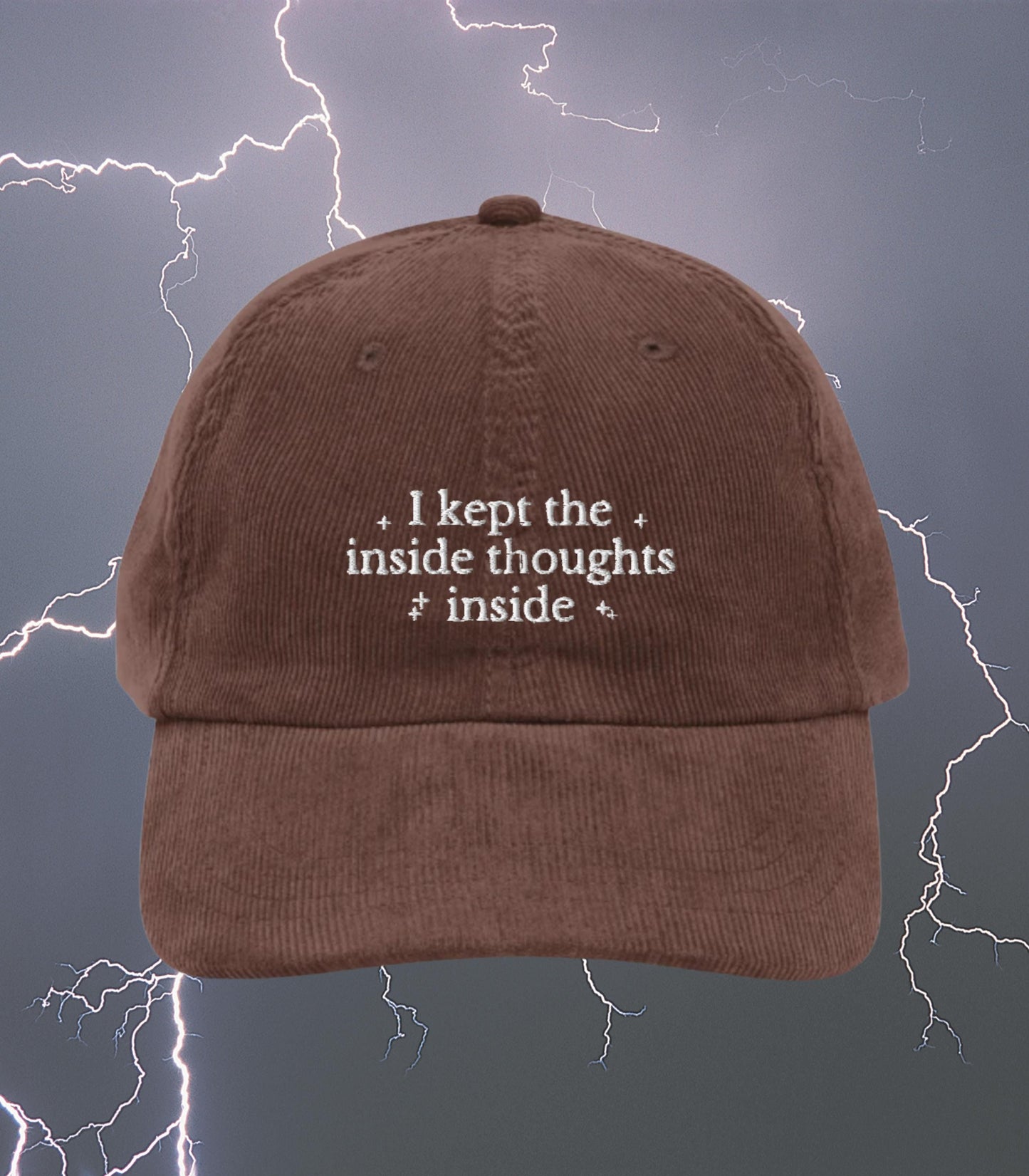 Fourth Wing Inside Thoughts Ridoc Embroidered Corduroy Hat * Violet Sorrengail Xaden Riorson Dragon Rider Quest Squad Basgiath Yarros