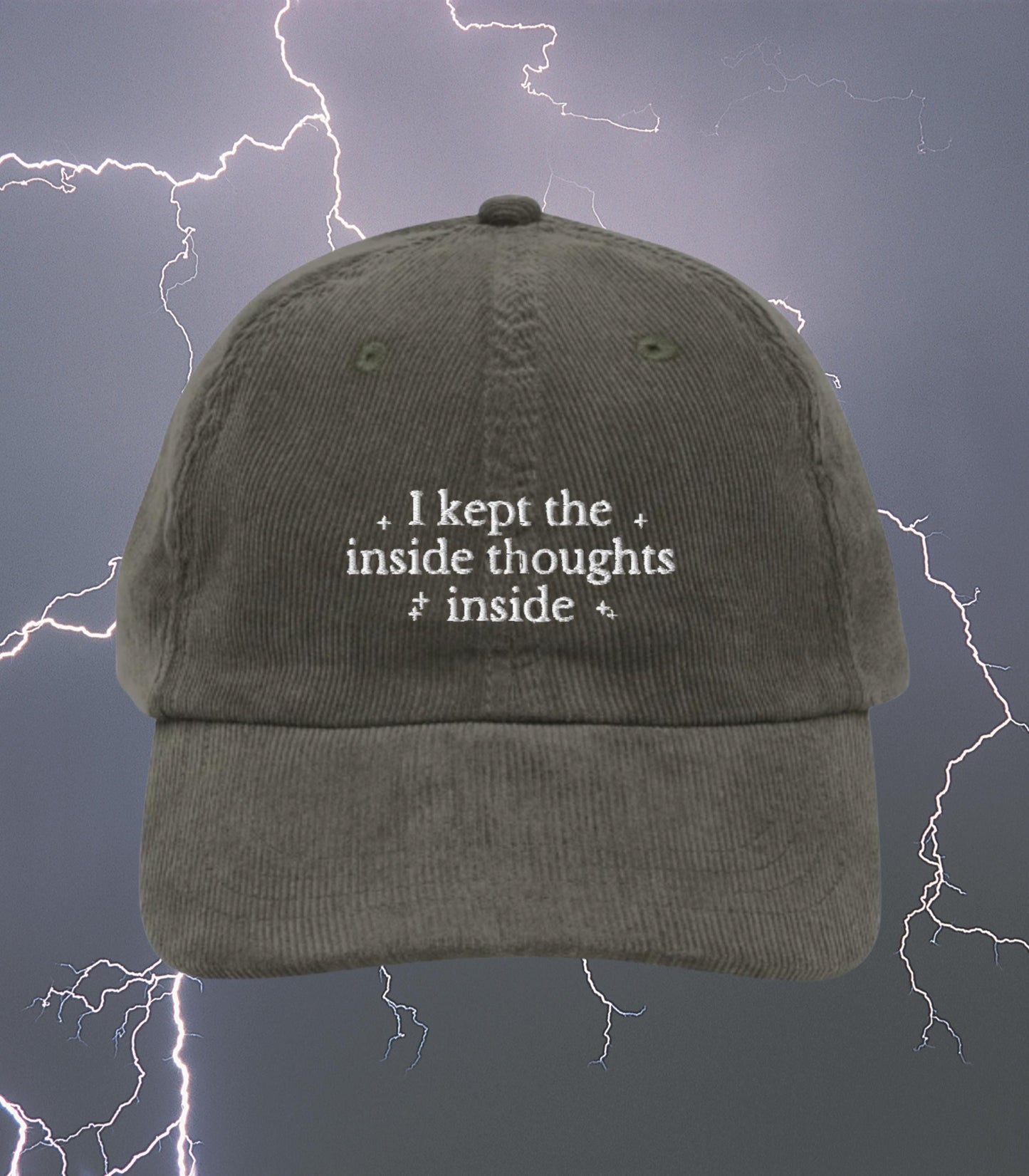Fourth Wing Inside Thoughts Ridoc Embroidered Corduroy Hat * Violet Sorrengail Xaden Riorson Dragon Rider Quest Squad Basgiath Yarros