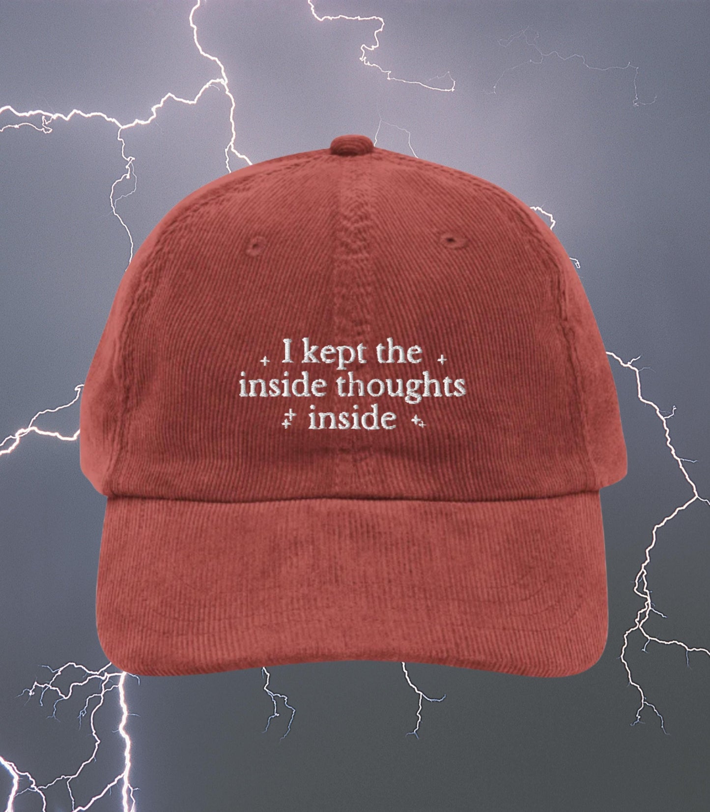 Fourth Wing Inside Thoughts Ridoc Embroidered Corduroy Hat * Violet Sorrengail Xaden Riorson Dragon Rider Quest Squad Basgiath Yarros