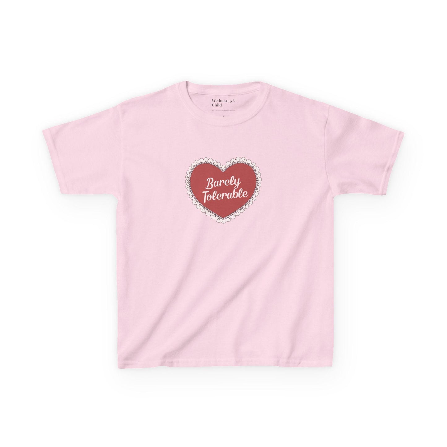 Pride & Prejudice Barely Tolerable Lace Heart Doily Y2K Baby Tee 20th Anniversary Mr Darcy Pemberley Jane Austen Movie Book Lover Gift Idea