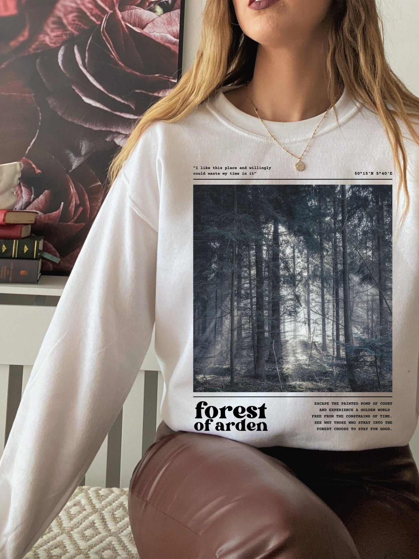 Shakespeare Forest of Arden Sweatshirt * Literature Literary Bookish Shirt * Bookworm Christmas Gift * Poet Light Dark Academia