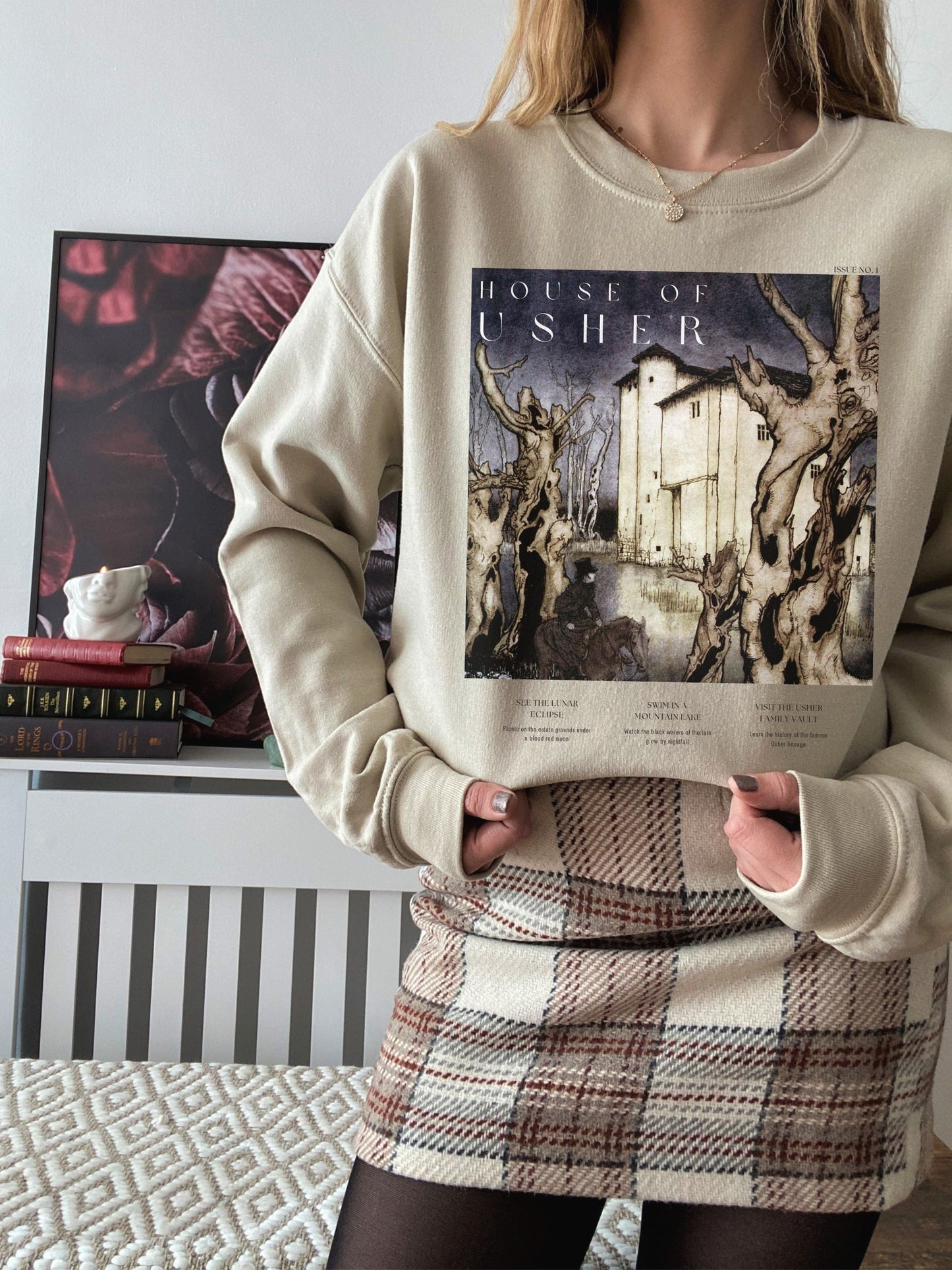 Edgar Allan Poe House of Usher Sweatshirt * Literature Literary Bookish Shirt * Bookworm Christmas Gift * Goth Dark Academia