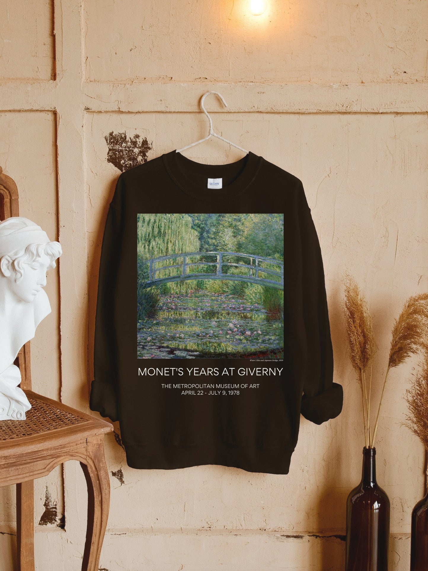 Claude Monet Japanese Bridge Water Lilies Art History Sweatshirt Classical Art Dark Academia Clothes Art Teacher Gift