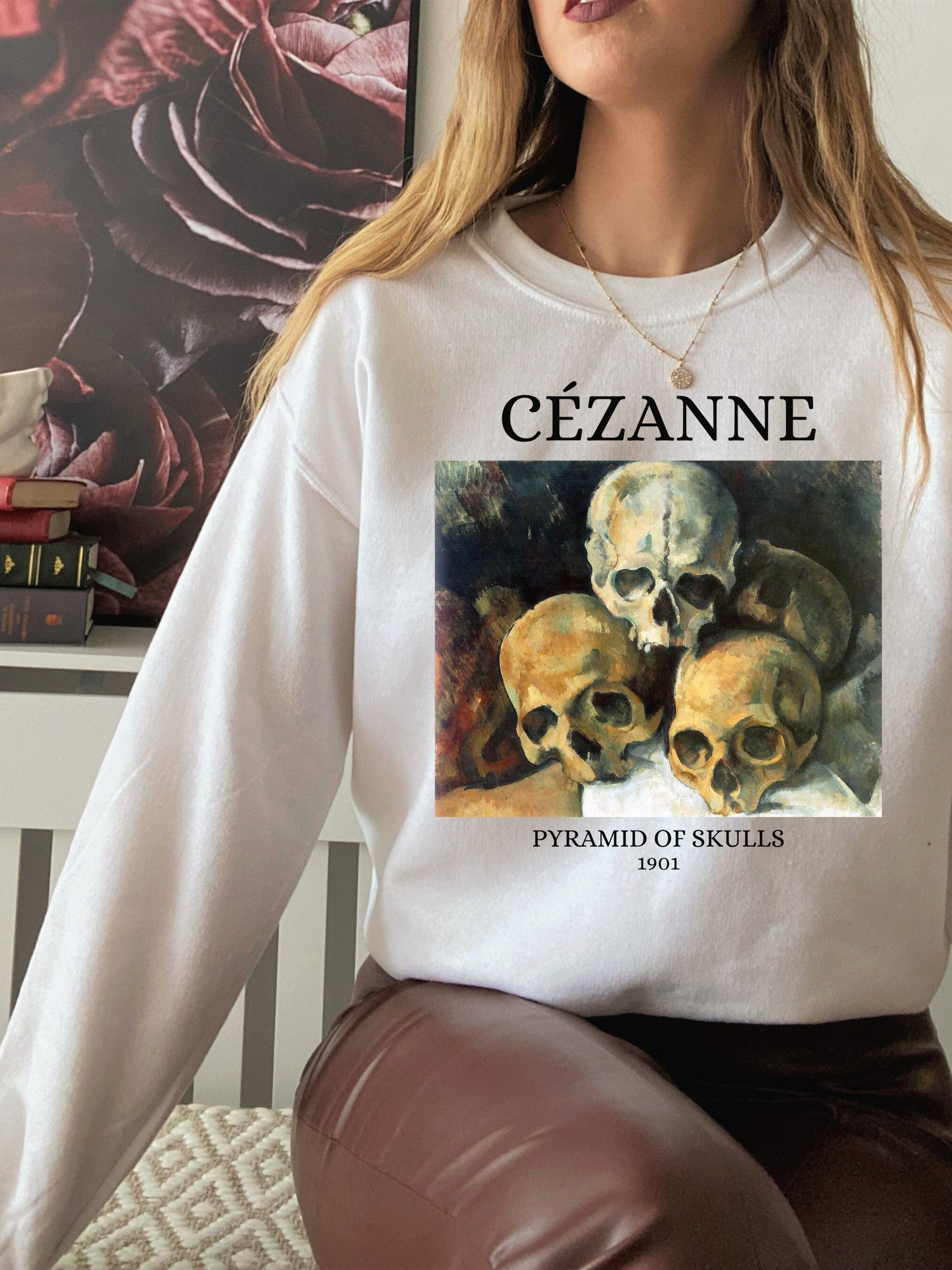 Cezanne Pyramid of Skulls Dark Academia Aesthetic Witchy Dark Cottagecore Dead Poets Society Sweatshirt