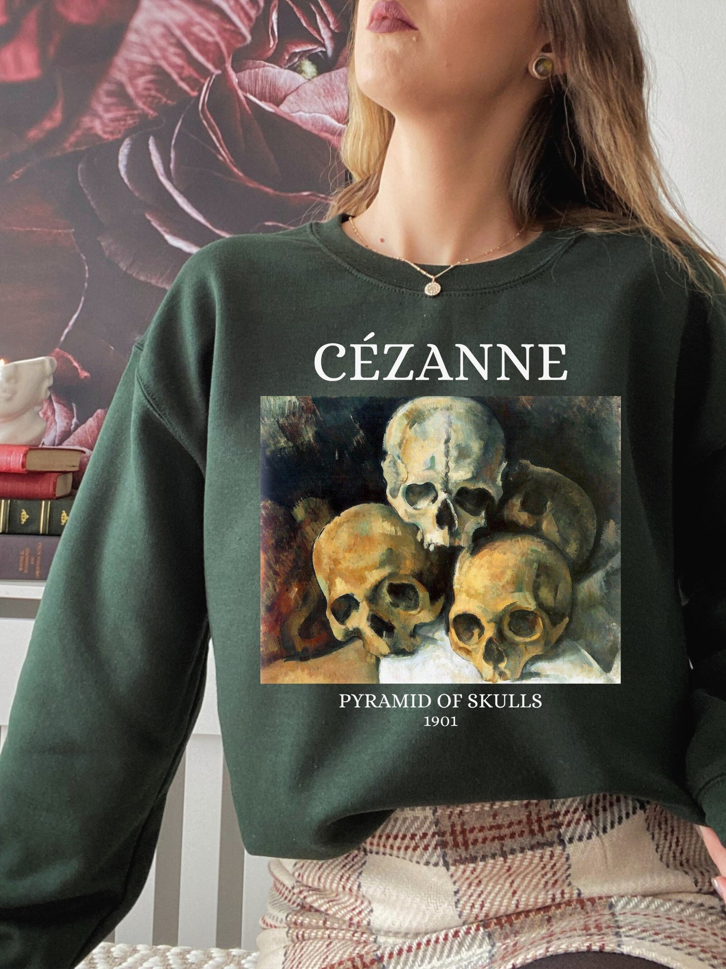 Cezanne Pyramid of Skulls Dark Academia Aesthetic Witchy Dark Cottagecore Dead Poets Society Sweatshirt