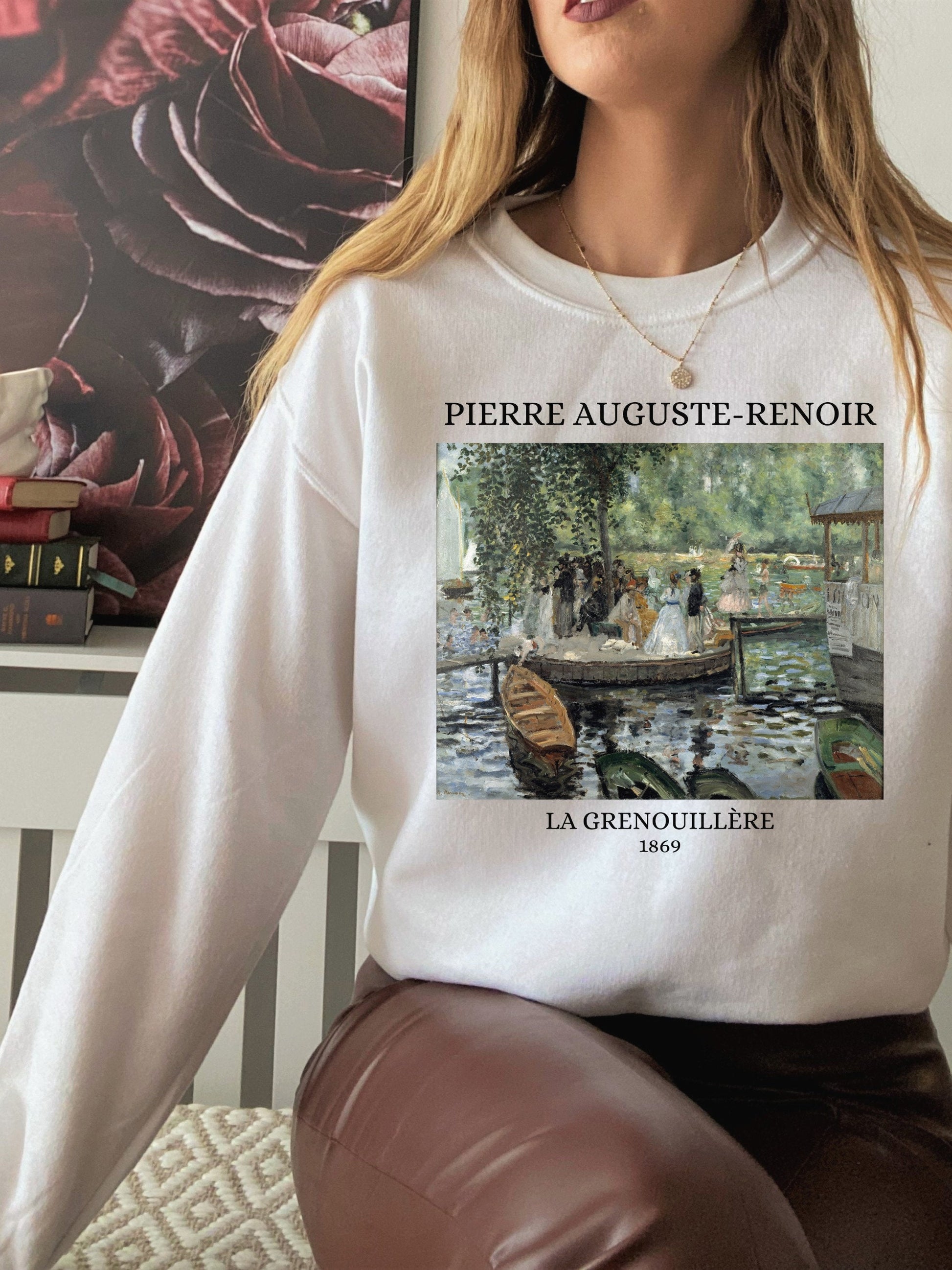 Renoir La Grenouillère * Famous Painting Sweatshirt * Impressionist Art History Dark Light Academia Aesthetic * Art Teacher Gift