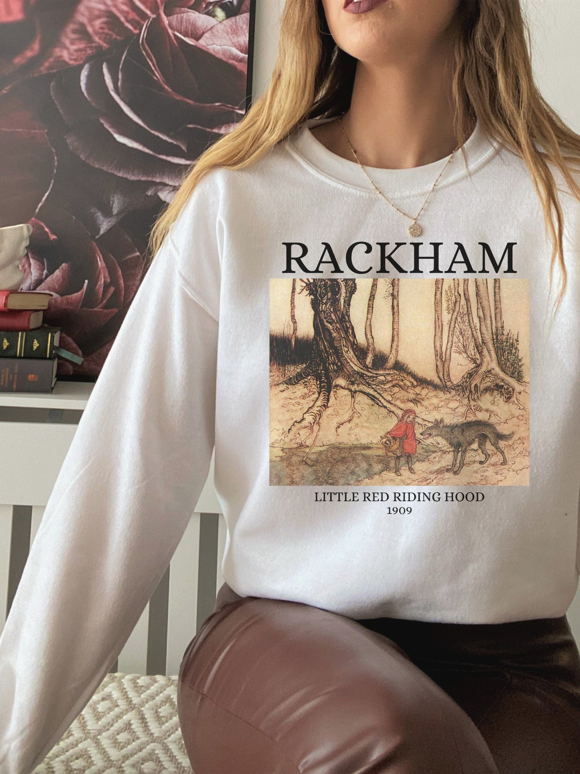 Arthur Rackham Little Red Riding Hood Illustration Famous Paintings Classical Art History Fairytale Dark Light Academia Sweatshirt