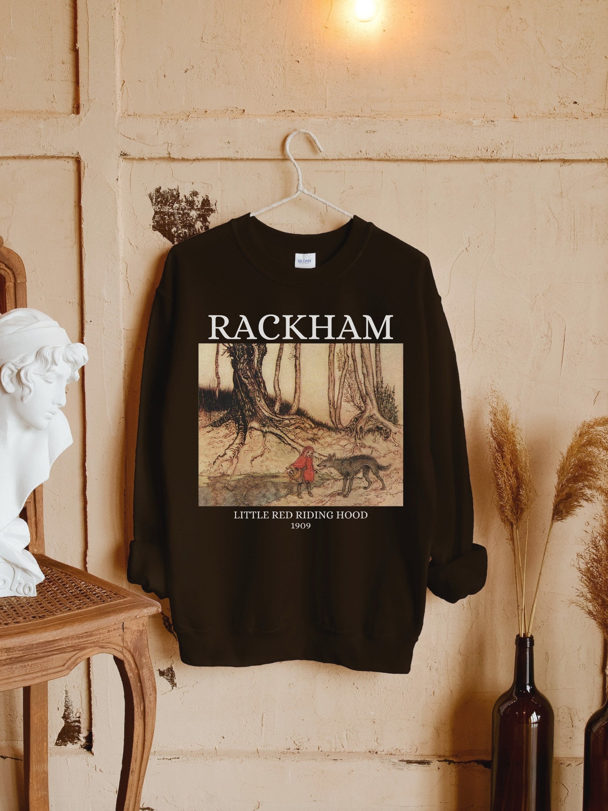 Arthur Rackham Little Red Riding Hood Illustration Famous Paintings Classical Art History Fairytale Dark Light Academia Sweatshirt