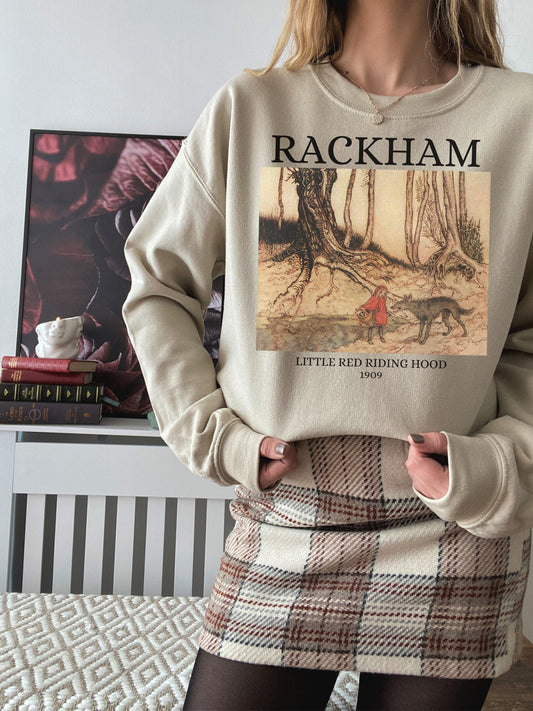 Arthur Rackham Little Red Riding Hood Illustration Famous Paintings Classical Art History Fairytale Dark Light Academia Sweatshirt