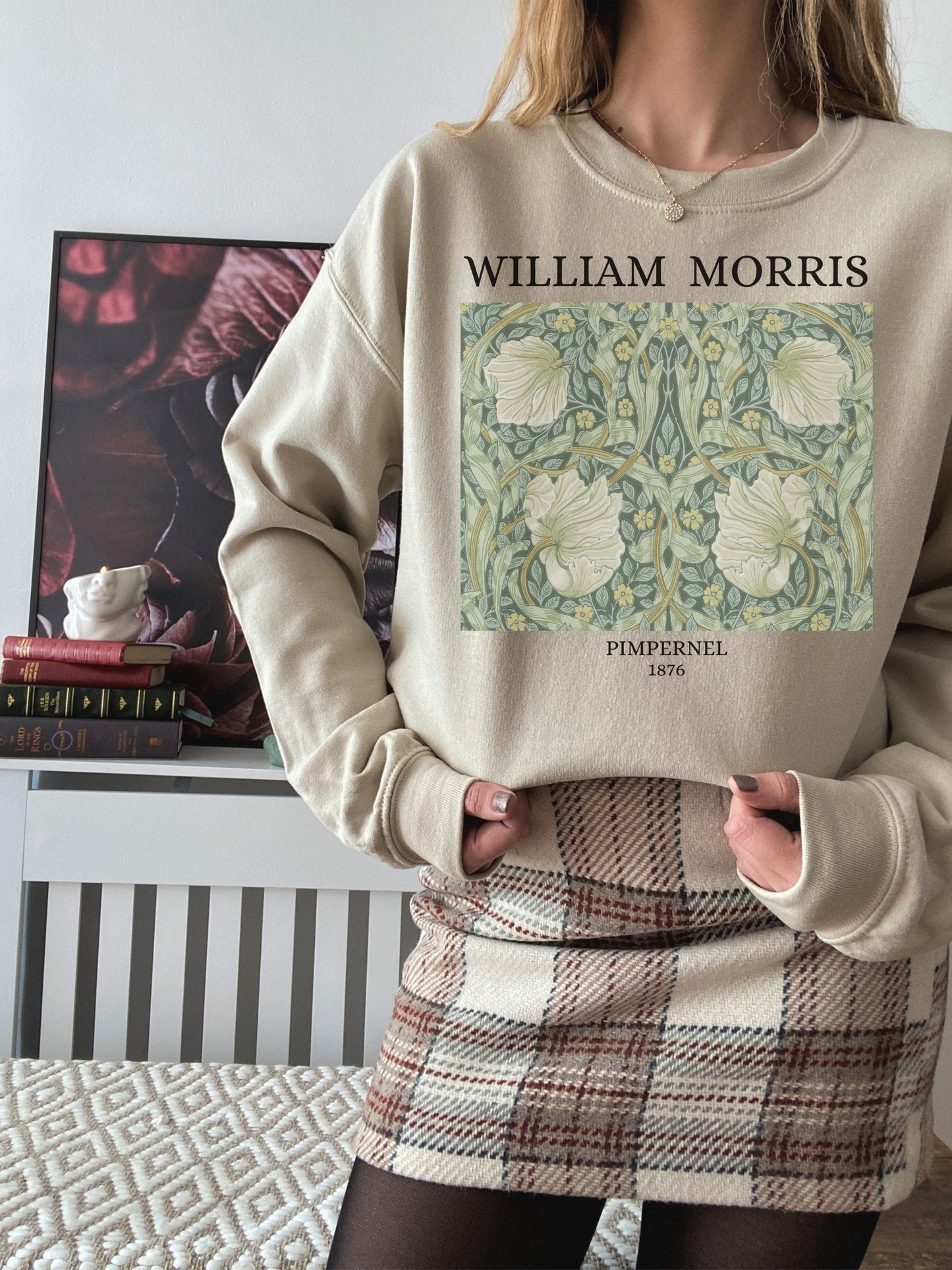 William Morris Pimpernel Art History Light Dark Academia Cottagecore Art Nouveau Aesthetic Sweatshirt