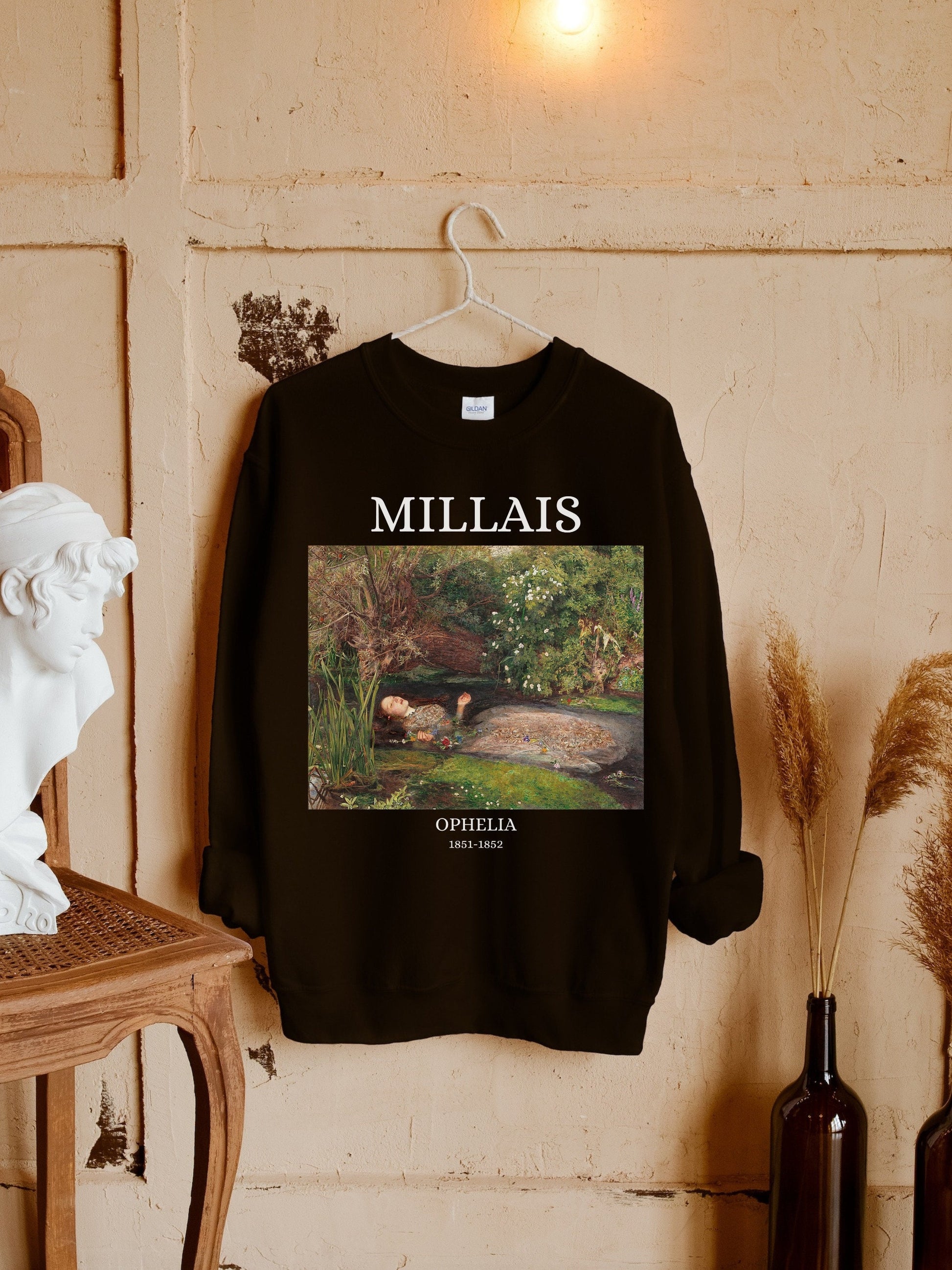 Ophelia Sir John Everett Millais Art History Light Dark Academia Romanticism Poet Aesthetic Sweatshirt