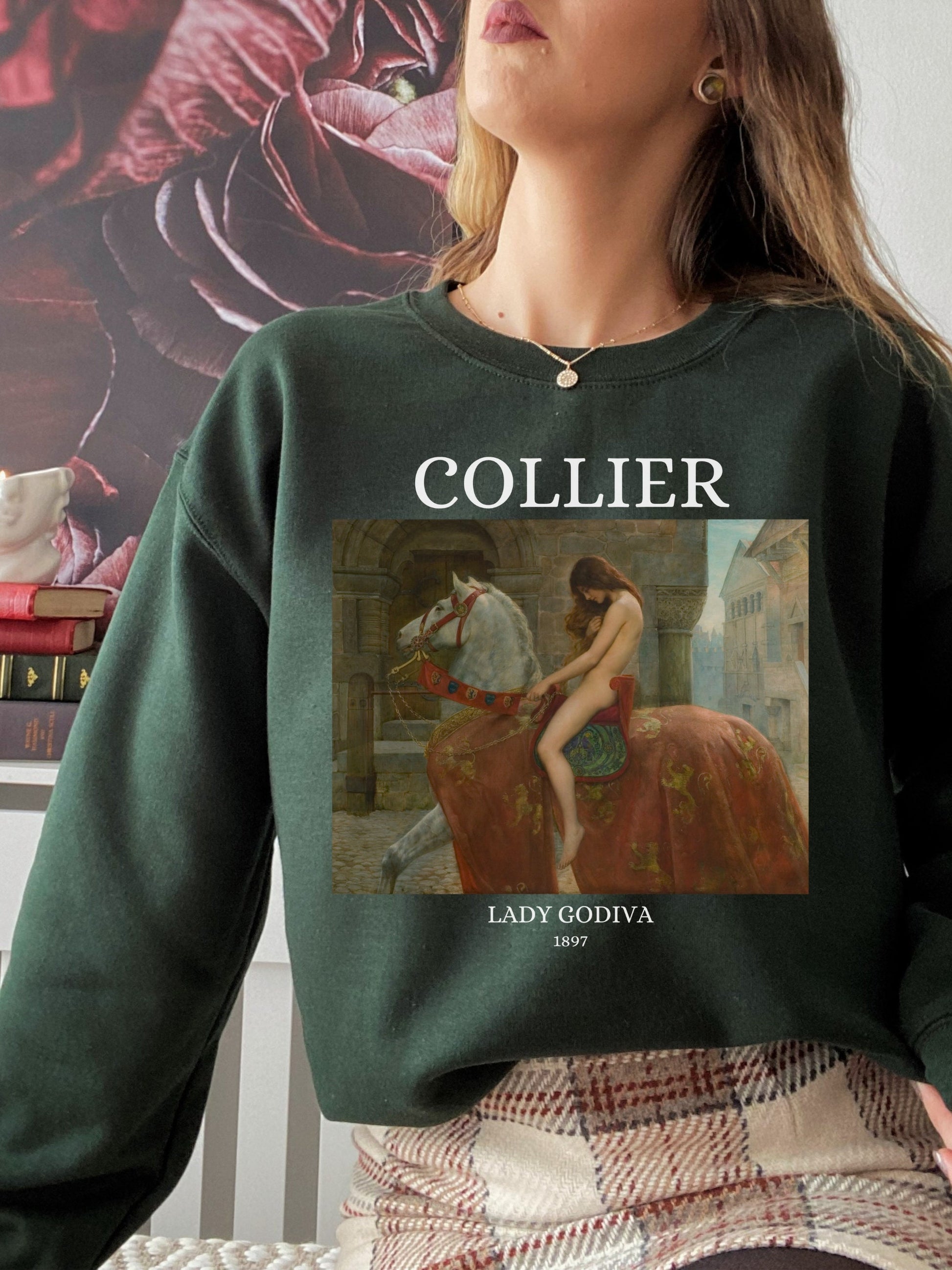 John Collier Lady Godiva Light Dark Academia Art History Sweatshirt Aesthetic Famous Painter Paintings Museum Exhibit Impressionist