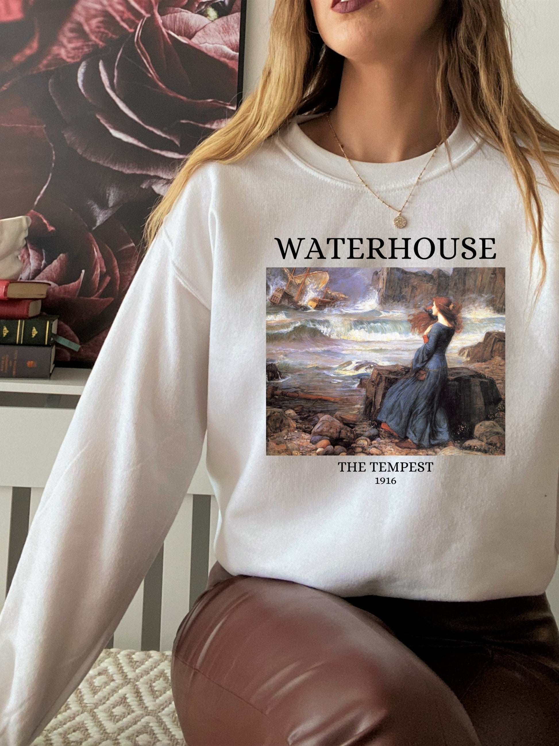 John William Waterhouse The Tempest Shakespeare Light Dark Academia Art History Sweatshirt Aesthetic Famous Painter Paintings Museum Exhibit