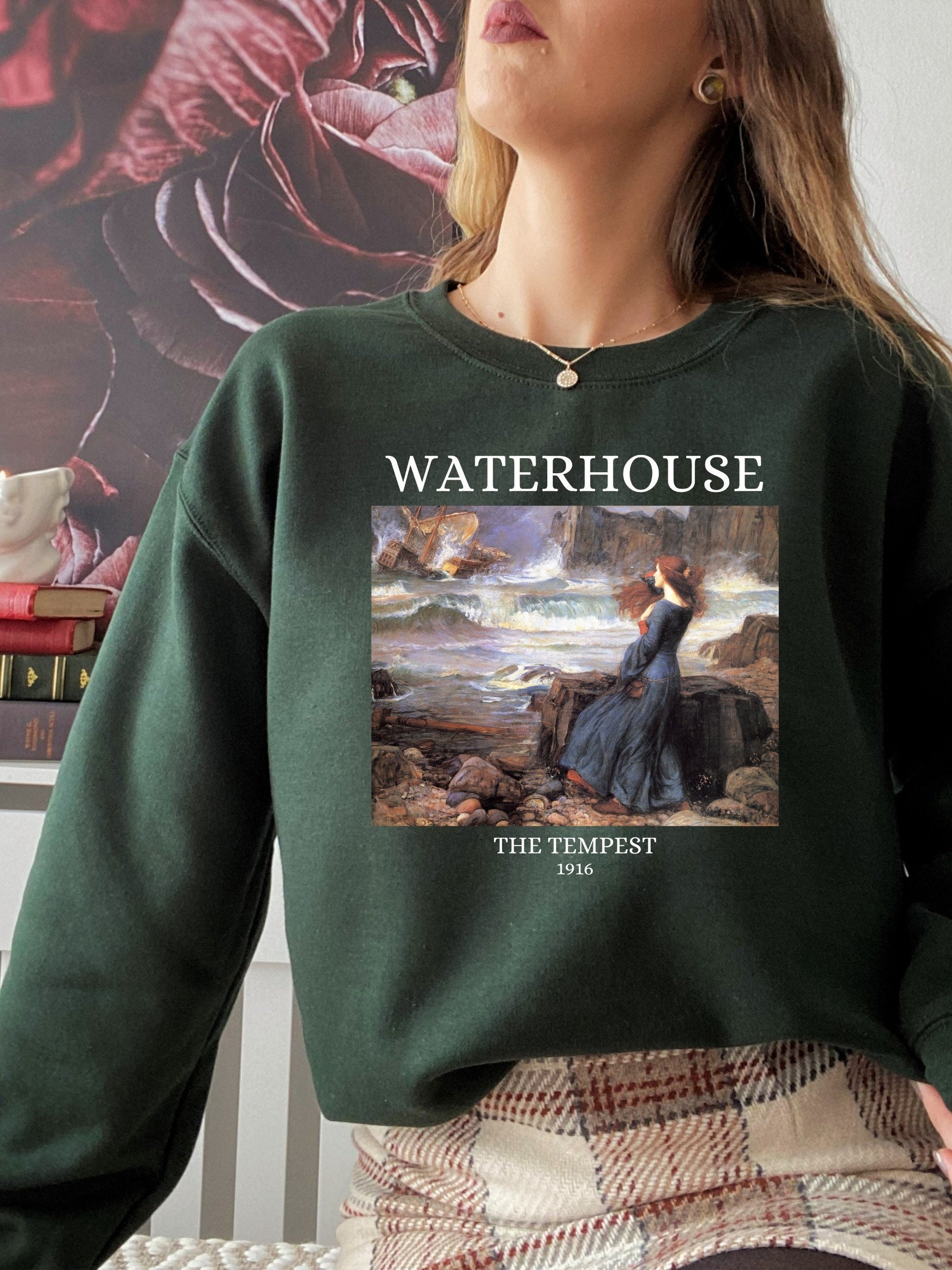 John William Waterhouse The Tempest Shakespeare Light Dark Academia Art History Sweatshirt Aesthetic Famous Painter Paintings Museum Exhibit