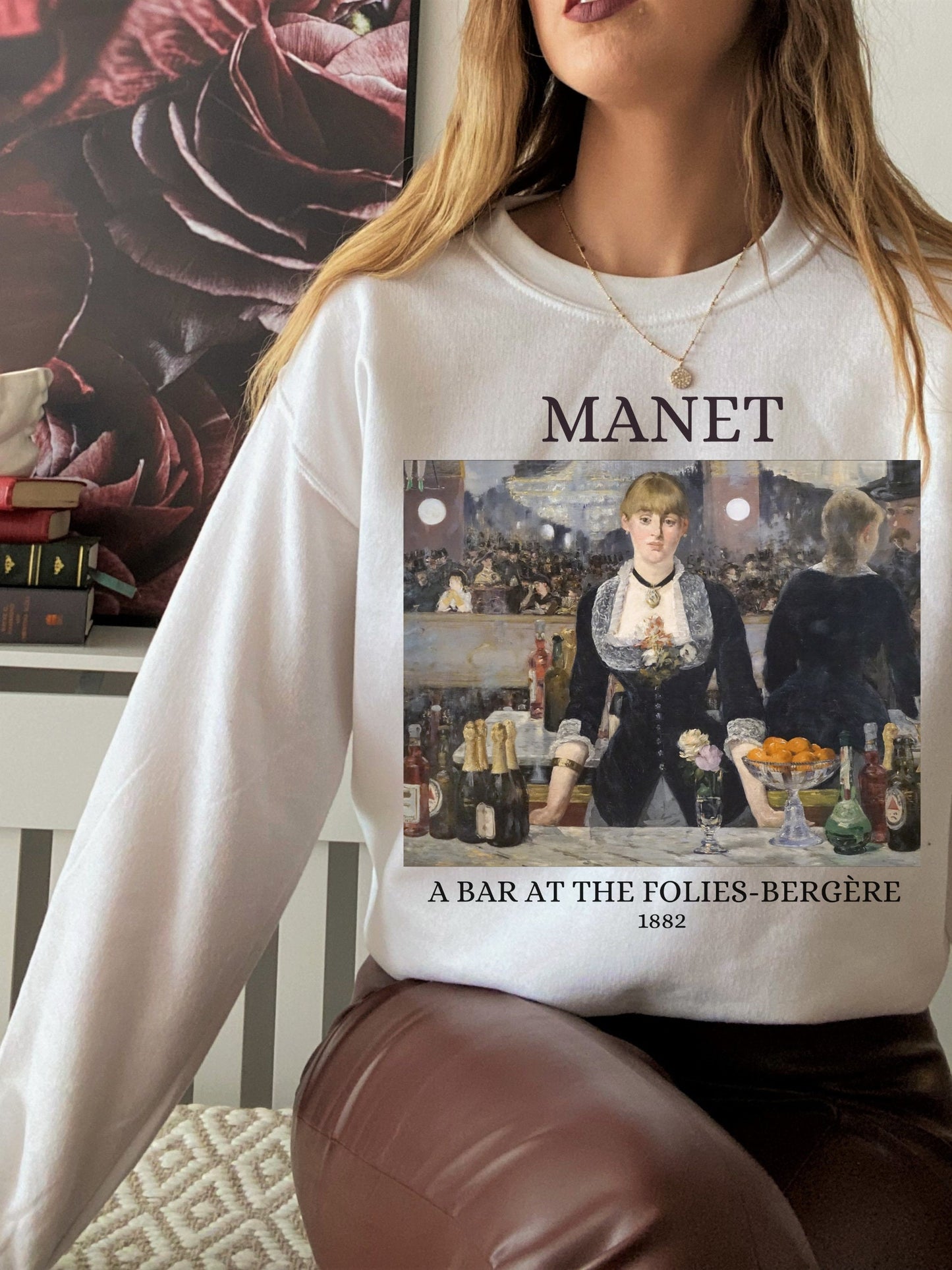 Edouard Manet Impressionist Light Dark Academia Art History Sweatshirt Aesthetic Famous Painter Paintings Museum Folies-Bergère