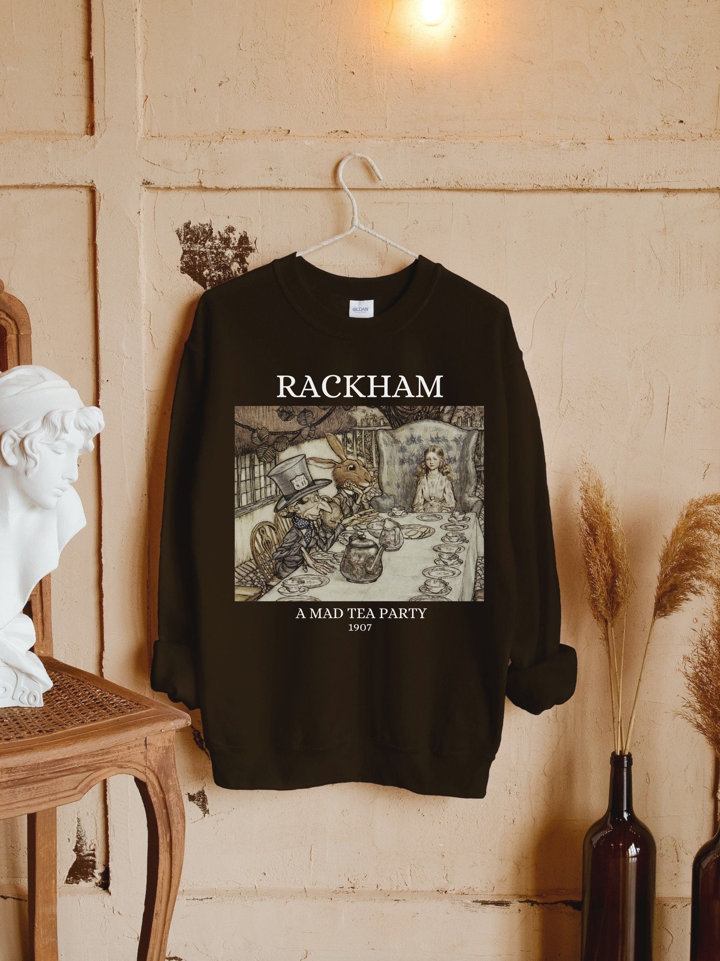 Arthur Rackham Alice in Wonderland Tea Party Mad Hatter Illustration Light Dark Academia Art History Sweatshirt Aesthetic Cottagecore