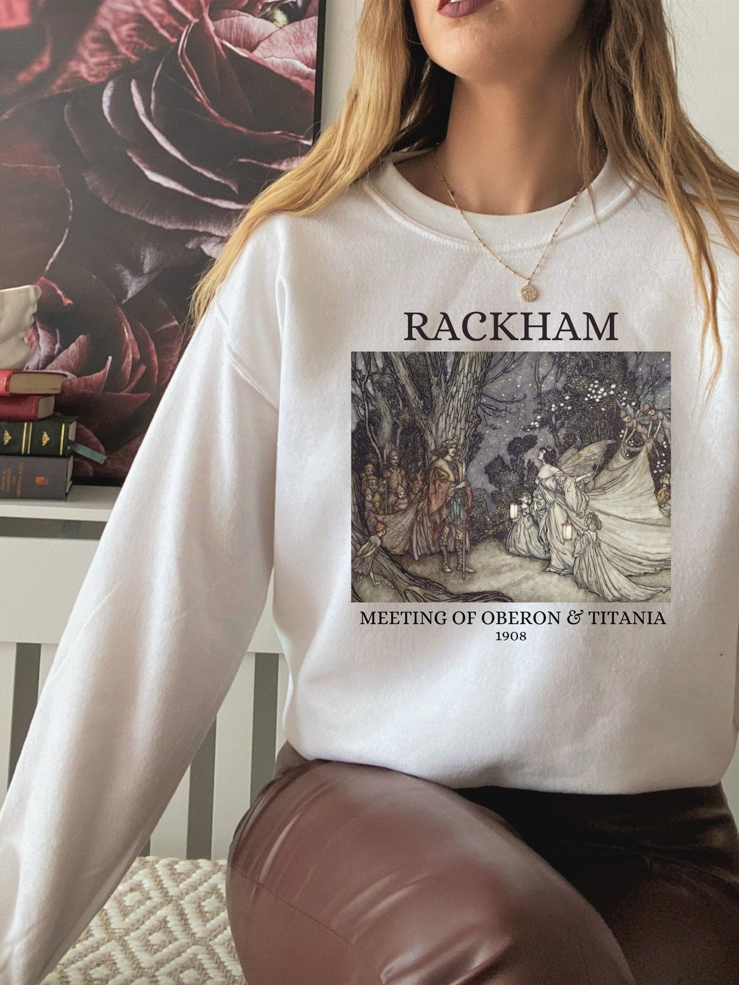 Arthur Rackham Midsummer Night's Dream Shakespeare Illustration Light Dark Academia Art History Sweatshirt Aesthetic Paintings Museum