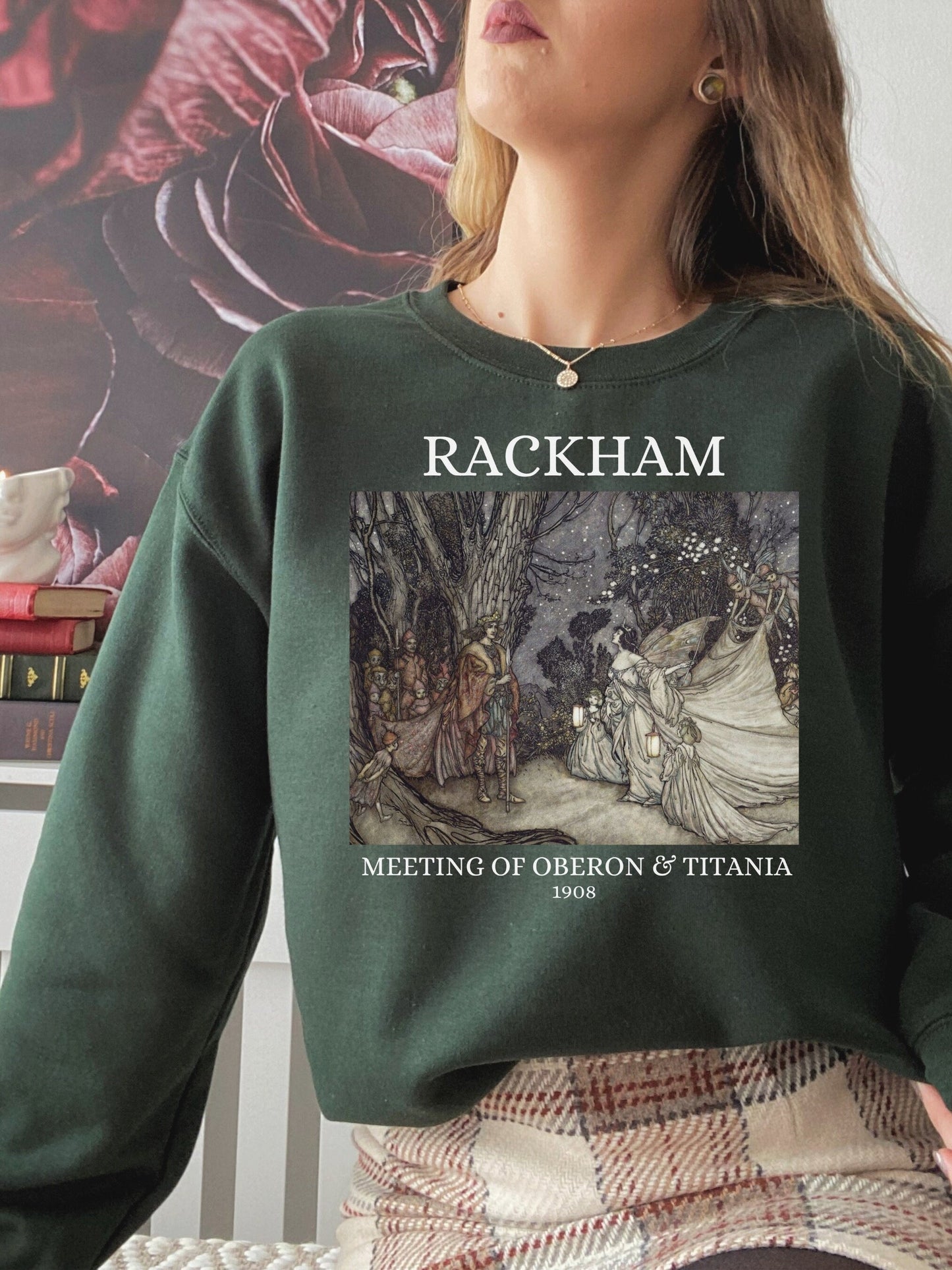 Arthur Rackham Midsummer Night's Dream Shakespeare Illustration Light Dark Academia Art History Sweatshirt Aesthetic Paintings Museum