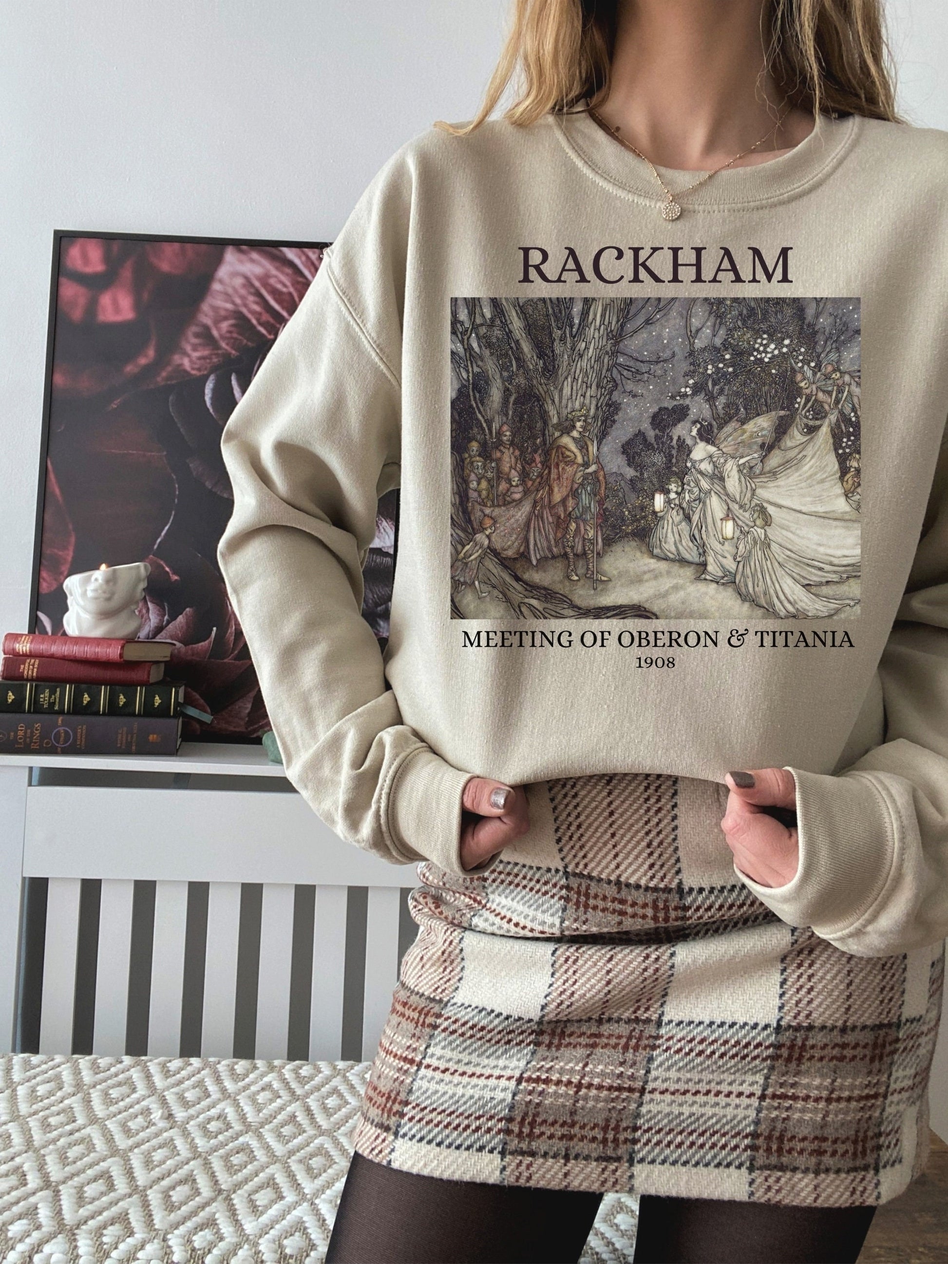 Arthur Rackham Midsummer Night's Dream Shakespeare Illustration Light Dark Academia Art History Sweatshirt Aesthetic Paintings Museum