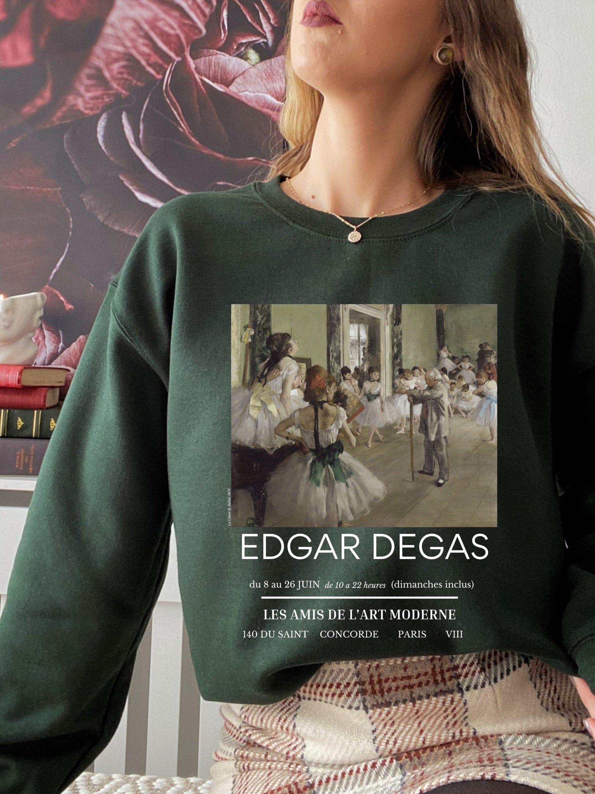 Edgar Degas Museum Exhibit Poster Ballerina Balletcore Light Academia Art History Artsy Sweatshirt