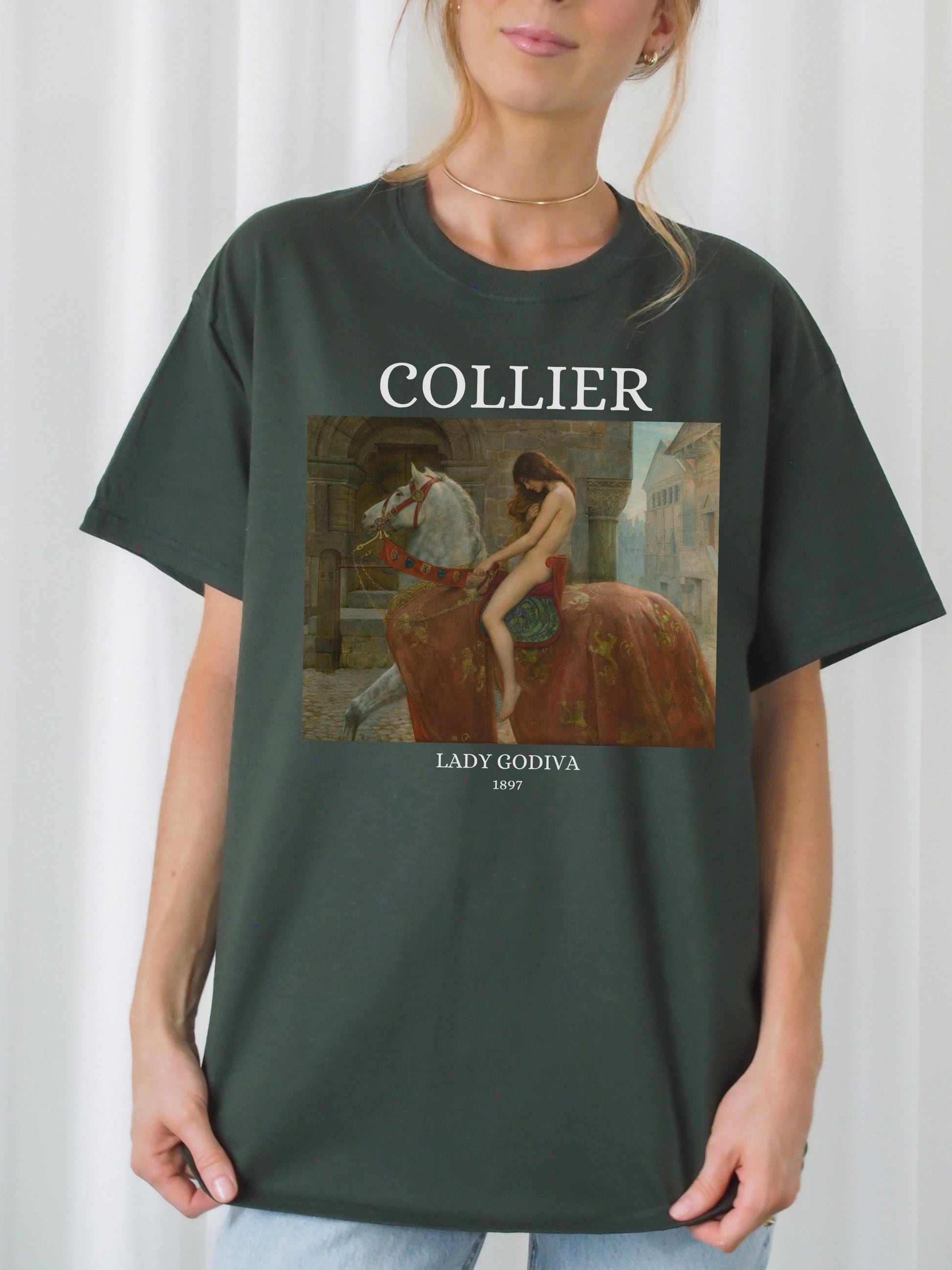 John Collier Lady Godiva Light Dark Academia Art History Tee Shirt Artsy Aesthetic Famous Painter Paintings Museum Exhibit Romanticism