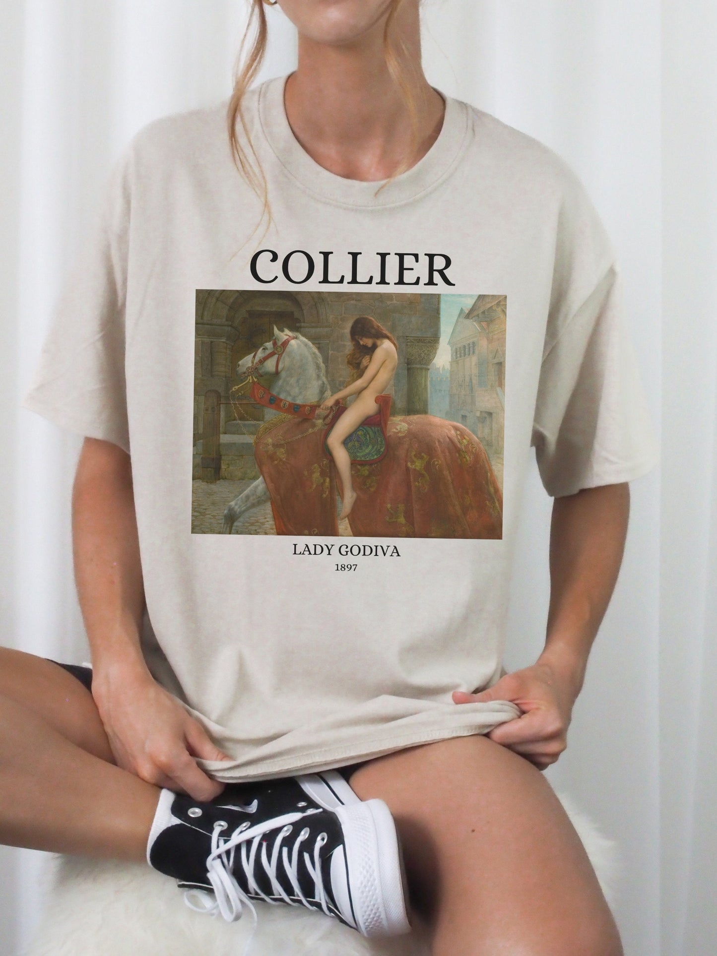 John Collier Lady Godiva Light Dark Academia Art History Tee Shirt Artsy Aesthetic Famous Painter Paintings Museum Exhibit Romanticism