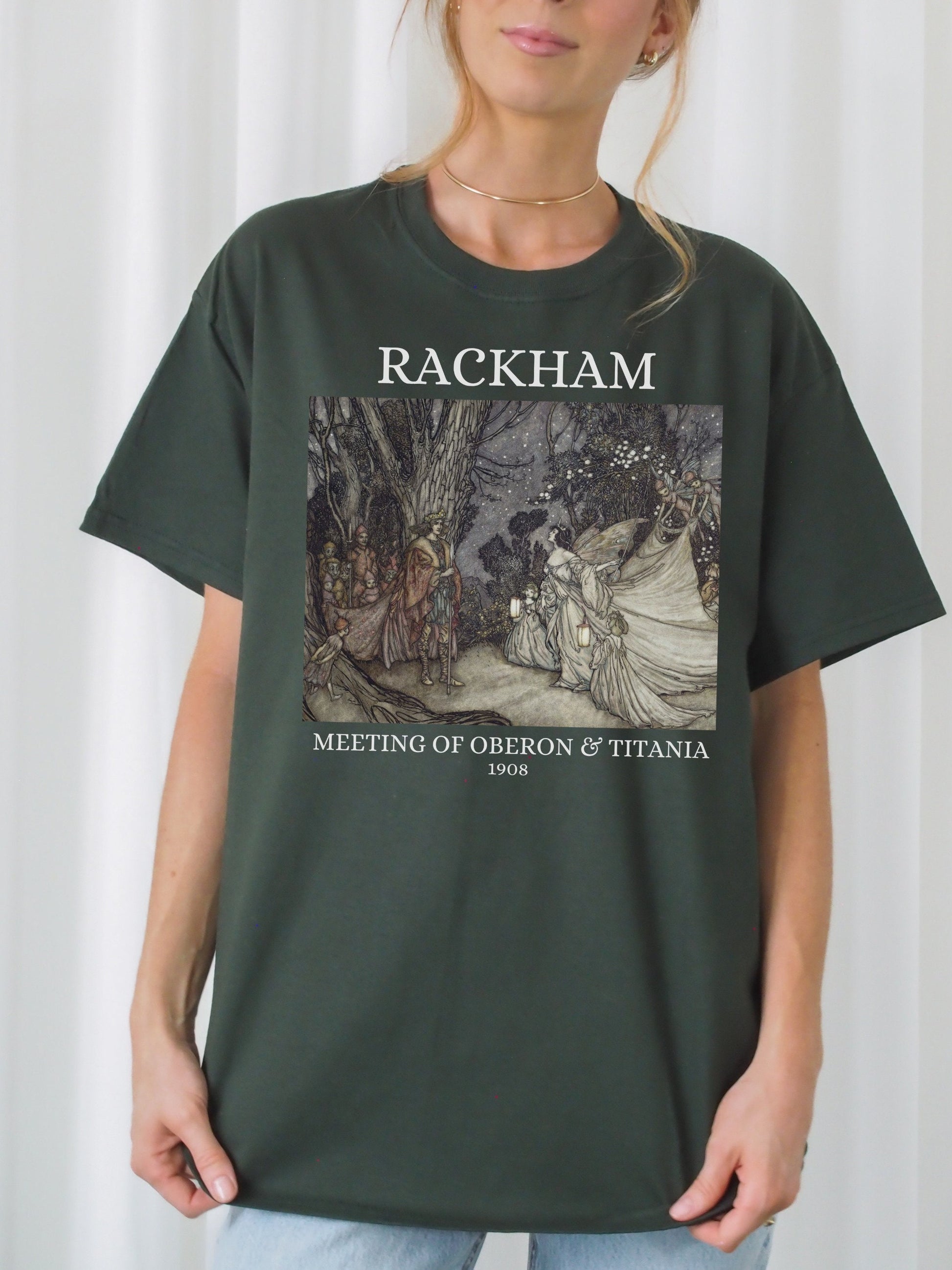 Arthur Rackham Midsummer Night's Dream Shakespeare Illustration Light Dark Academia Art History Poet Tee Shirt Aesthetic Paintings Museum