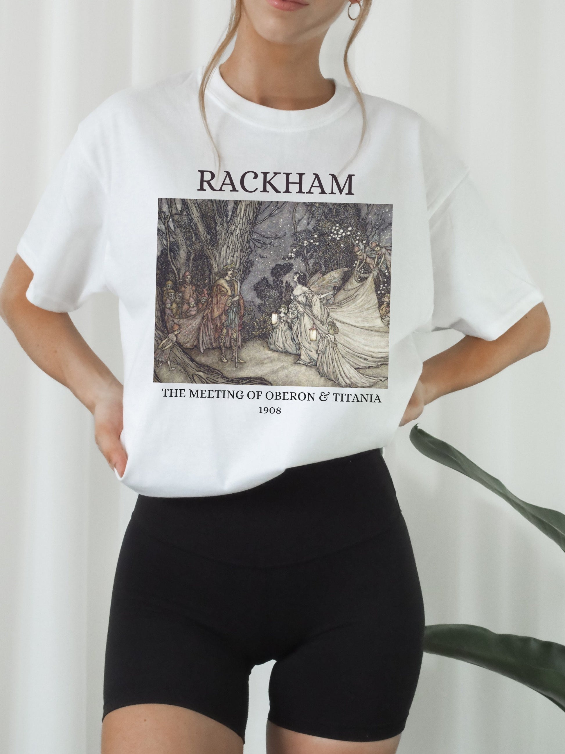 Arthur Rackham Midsummer Night's Dream Shakespeare Illustration Light Dark Academia Art History Poet Tee Shirt Aesthetic Paintings Museum