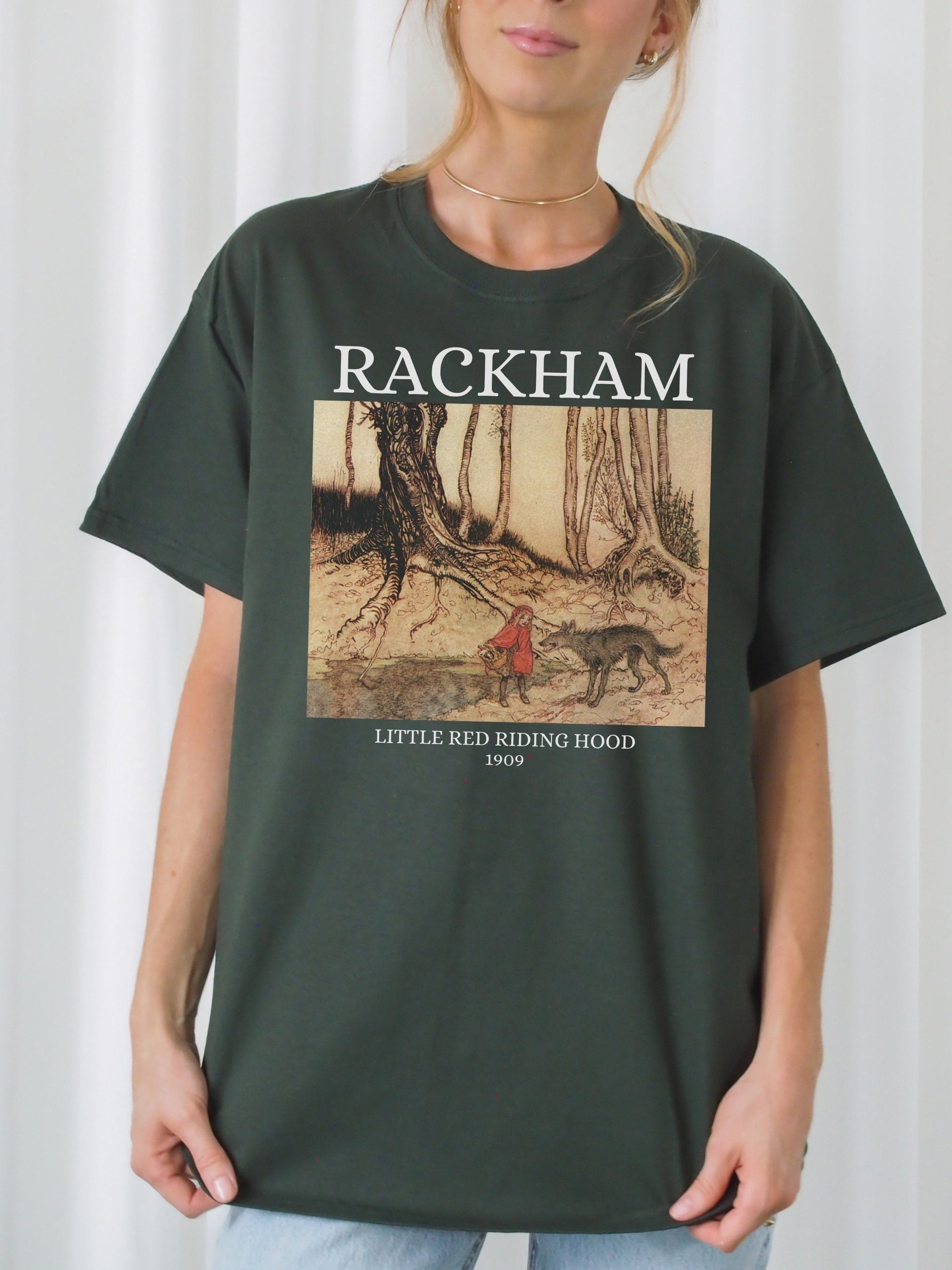 Arthur Rackham Little Red Riding Hood Illustration Famous Paintings Classical Art History Fairytale Dark Light Academia Tee Shirt