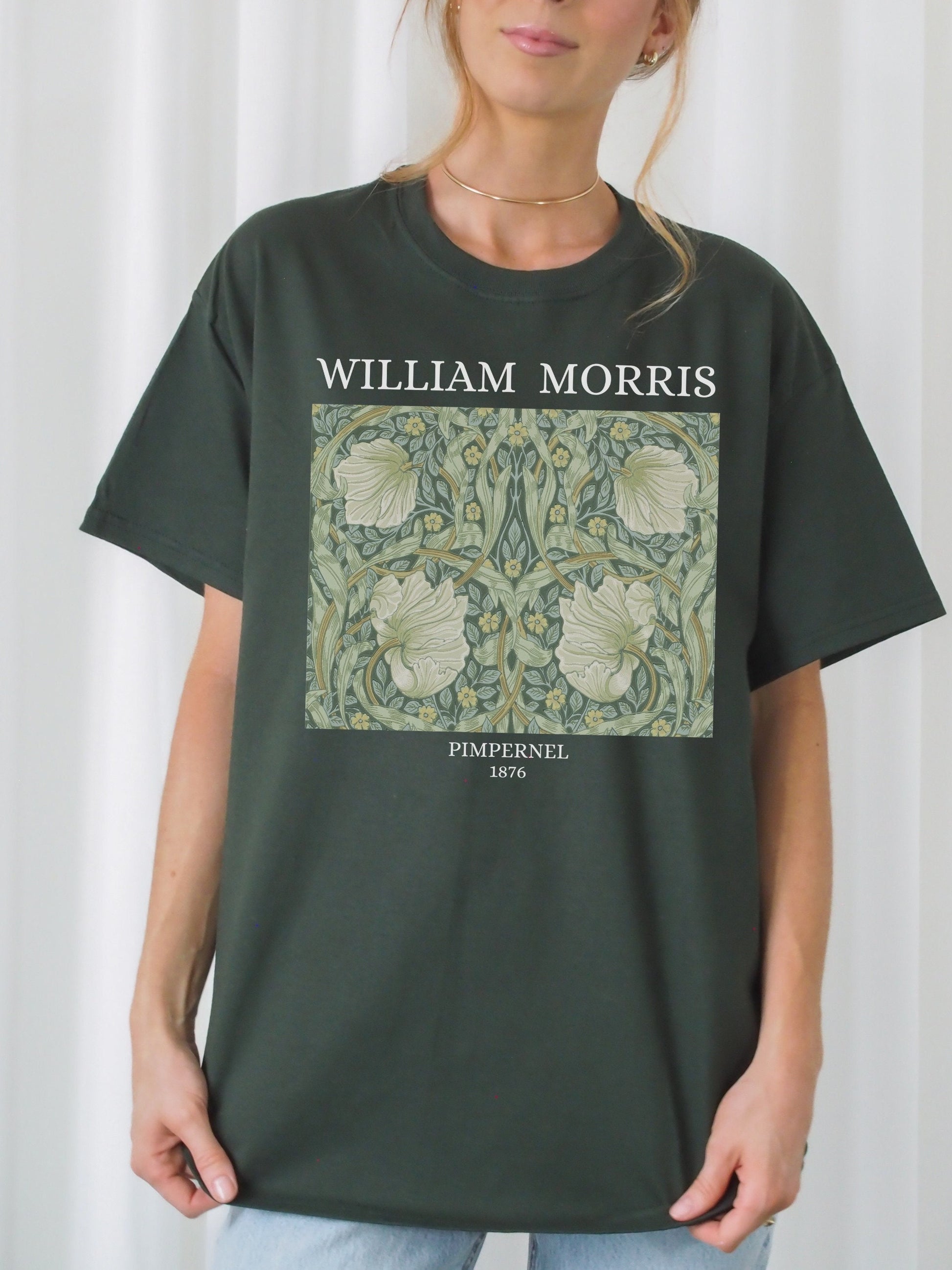 William Morris Pimpernel Art History Light Dark Academia Cottagecore Art Nouveau Aesthetic Tee Shirt Art Lover Christmas Gift