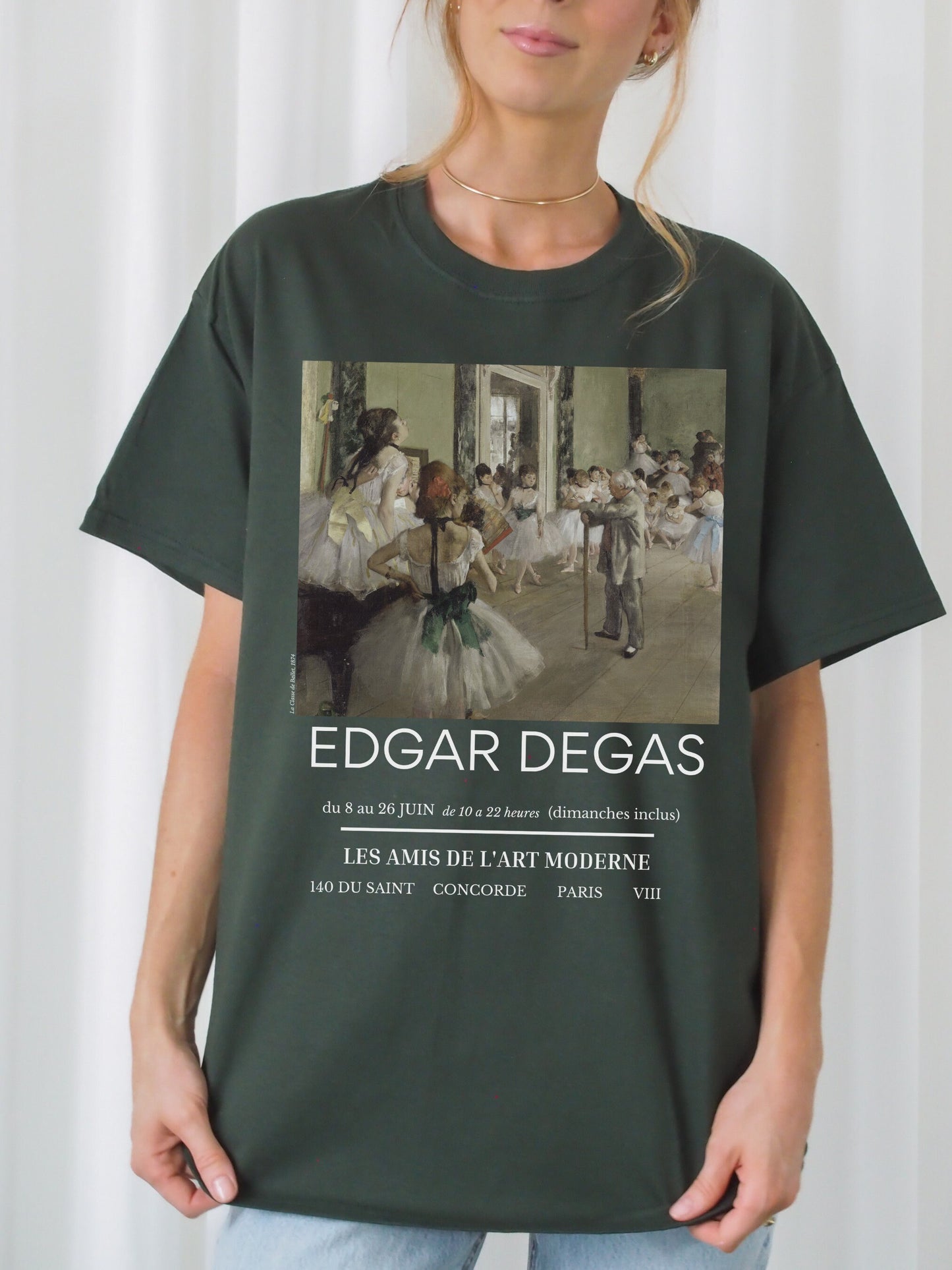 Edgar Degas Museum Exhibit Poster Ballerina Ballet Core Light Academia Art History Artsy Tee Shirt Christmas Gift