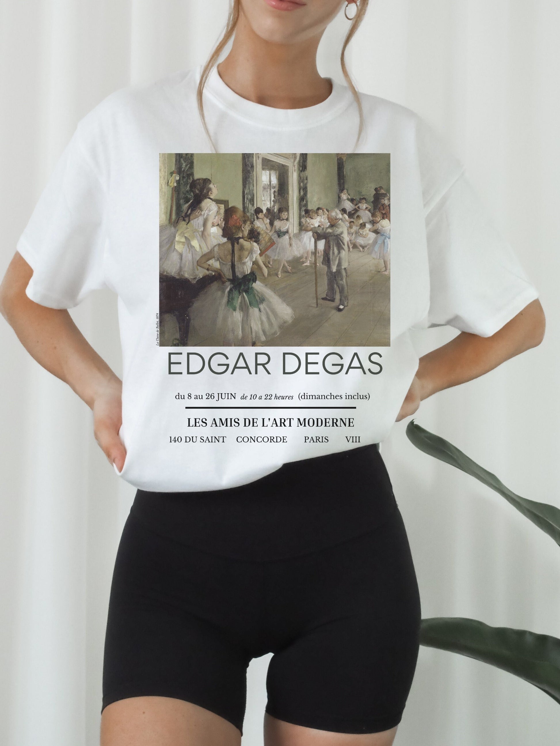 Edgar Degas Museum Exhibit Poster Ballerina Ballet Core Light Academia Art History Artsy Tee Shirt Christmas Gift