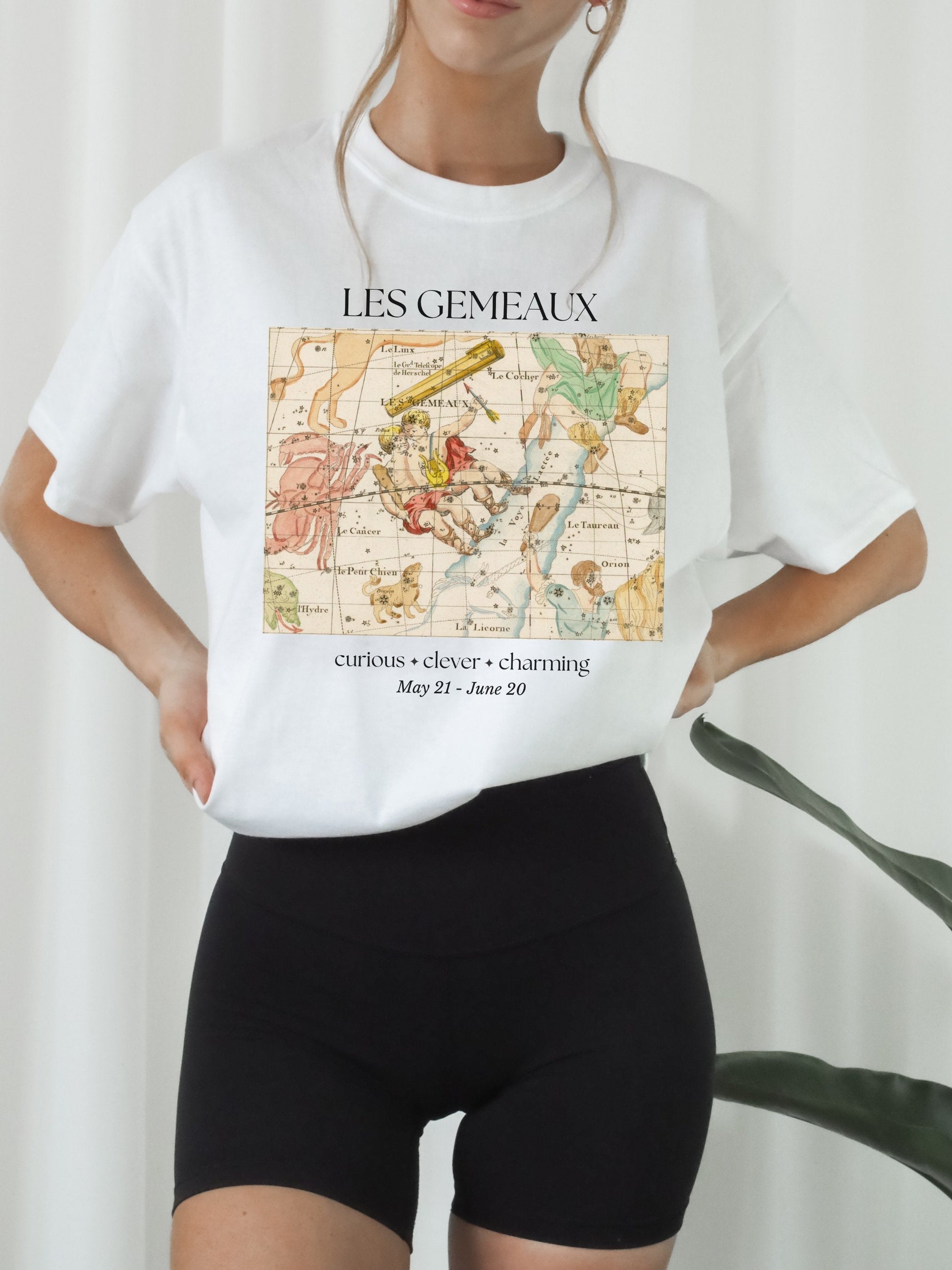 Gemini French Zodiac Constellation Astrology Tee Shirt * Gemini Birthday Birth Date Shirt * Air Sign Gift * Witchy Clothes Aesthetic