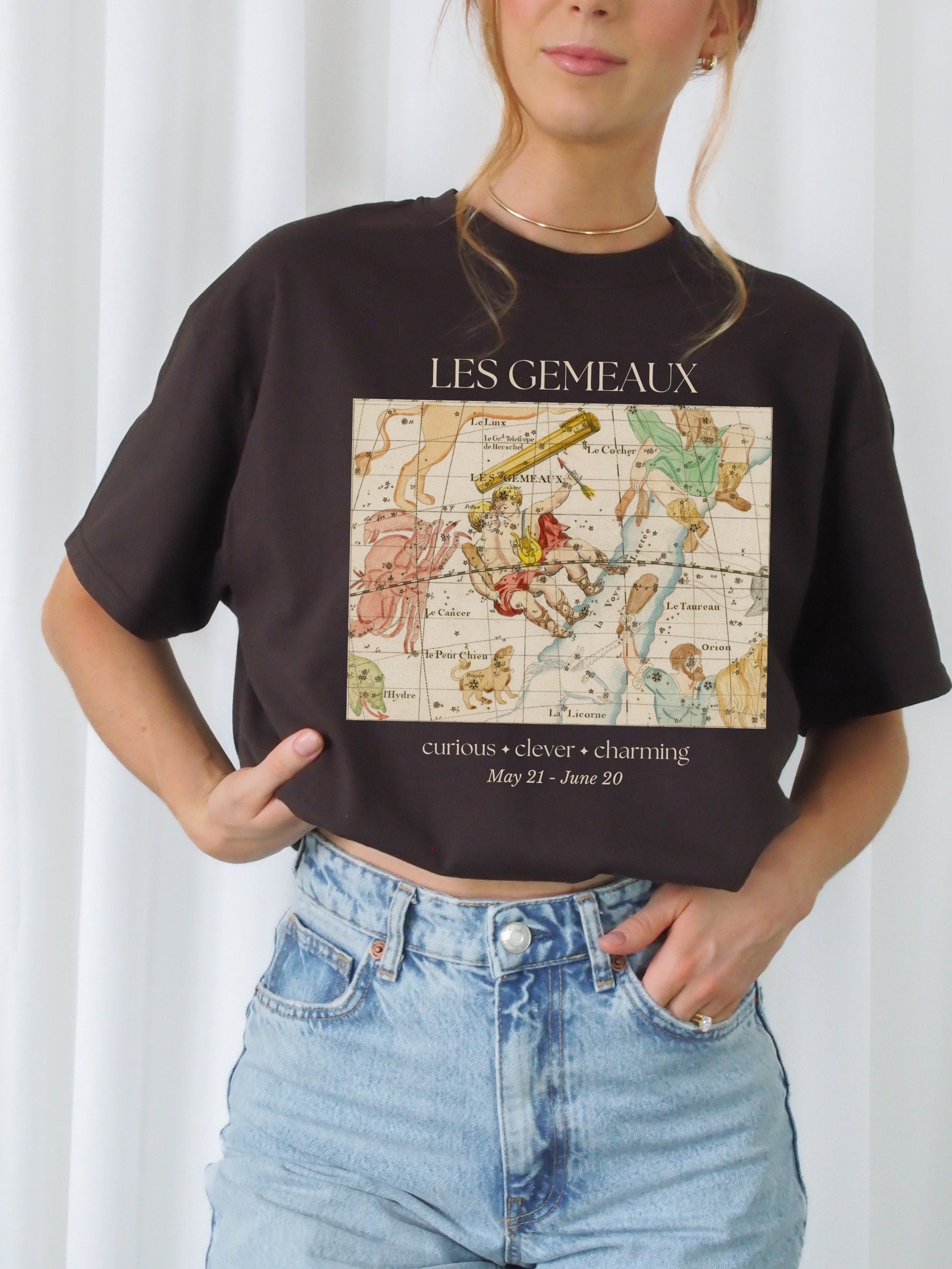 Gemini French Zodiac Constellation Astrology Tee Shirt * Gemini Birthday Birth Date Shirt * Air Sign Gift * Witchy Clothes Aesthetic