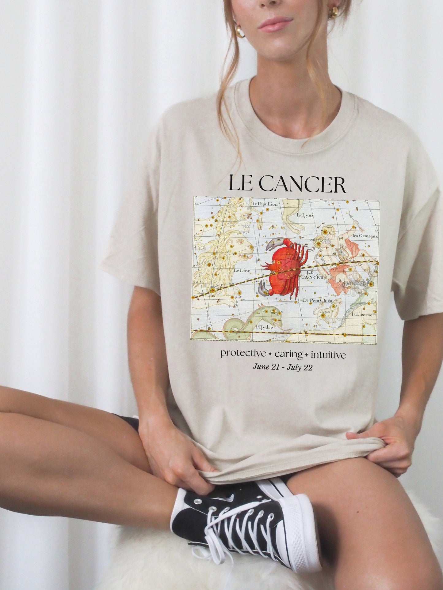 Cancer French Zodiac Constellation Astrology Horoscope Tee Shirt * Cancer Birthday Birth Date Shirt * Fire Sign Gift * Light Dark Academia