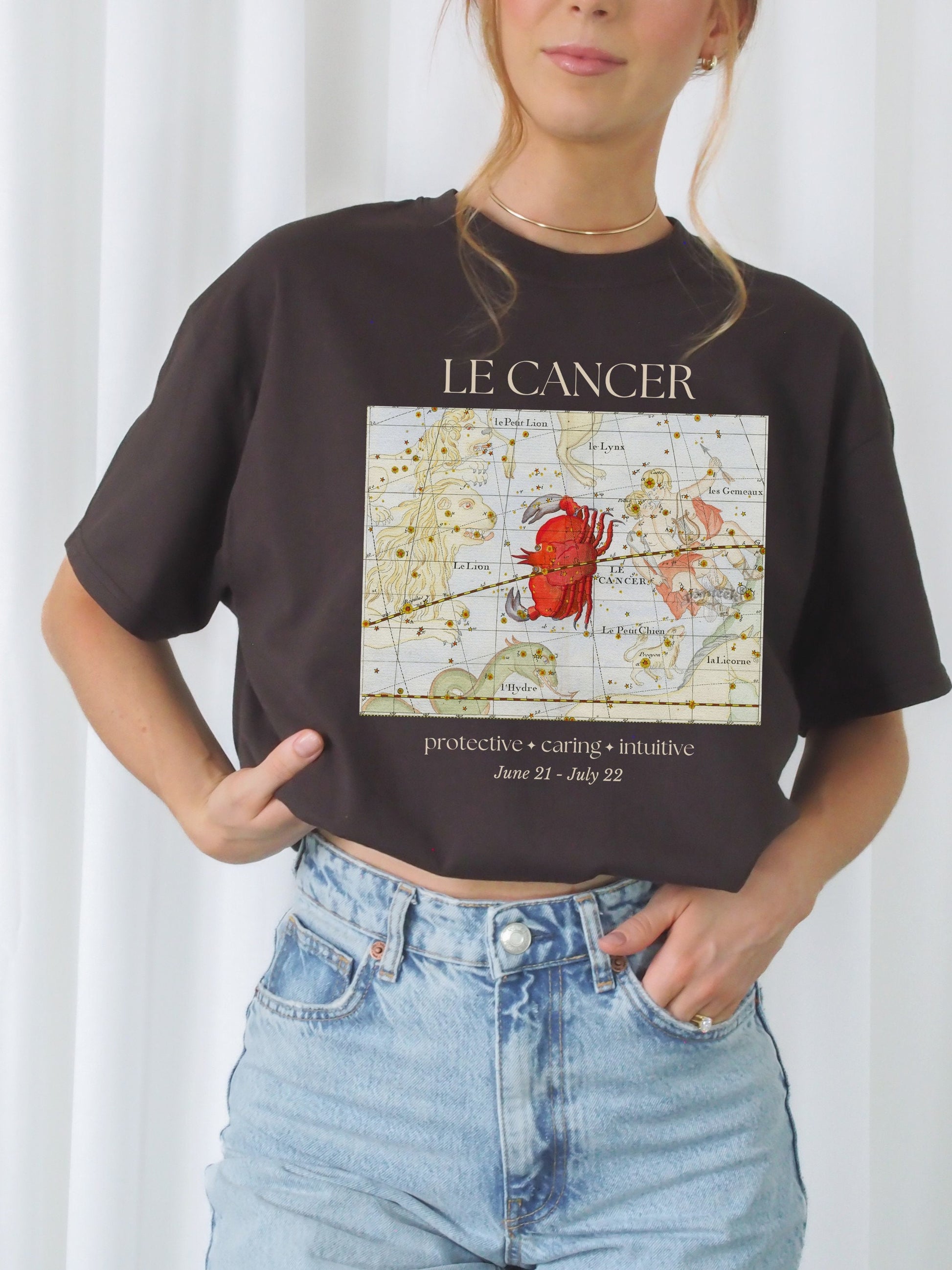 Cancer French Zodiac Constellation Astrology Horoscope Tee Shirt * Cancer Birthday Birth Date Shirt * Fire Sign Gift * Light Dark Academia